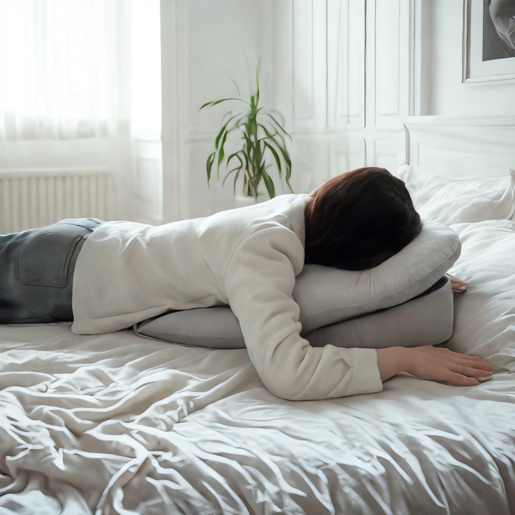 Almohada Facial SXZCYX Blanca para Recuperación de Cirugía Ocular y Masajes Propensos
