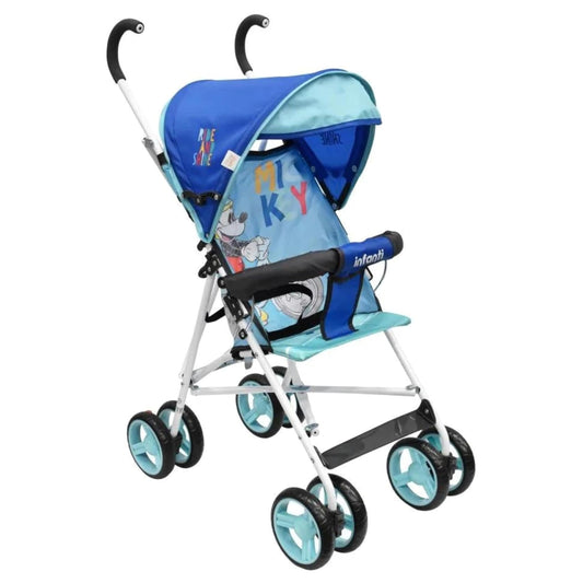 Infanti | Carriola para Bebe de Baston - Mickey Mouse | Carreola con Portabebé - Carriola de Viaje | Cosas para Bebes 6 Meses hasta 16 kg - Compacta y Plegable | Carriola de Baston Ligera con Correa