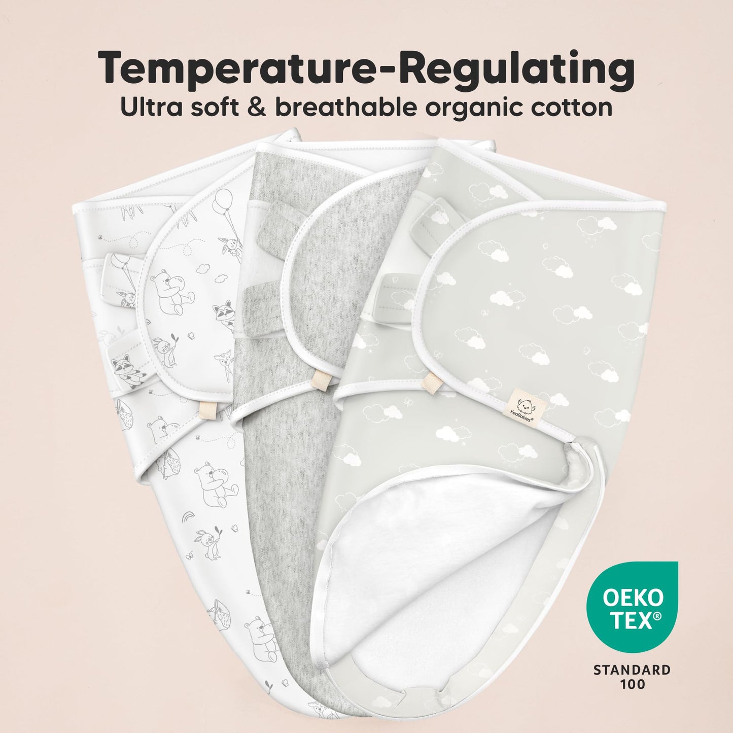 Sacos de dormir para bebé con cierre, paquete de 3 pañales para recién nacidos de 0 a 3 meses, bebés, niñas, niños, saco de dormir suave y duradero para recién nacidos, manta de pañales fácil de