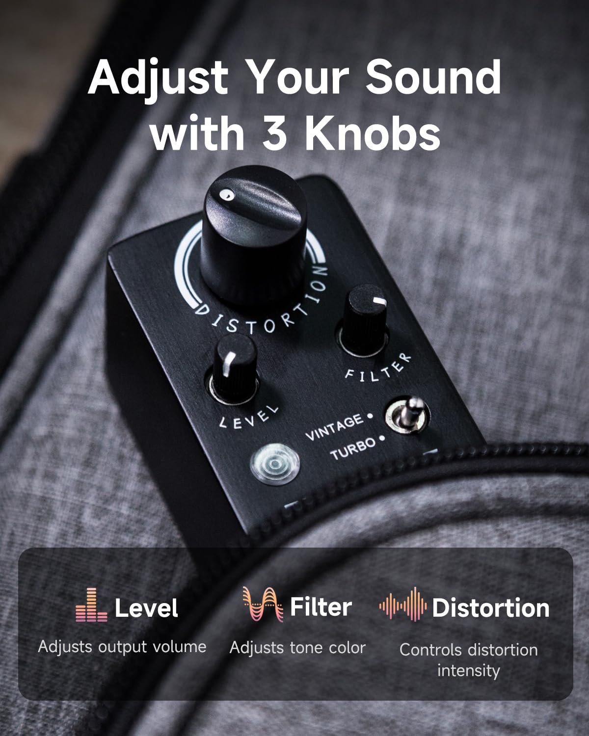 Pedal de Distorsión FLAMMA FC19 Clásico Cálido True Bypass