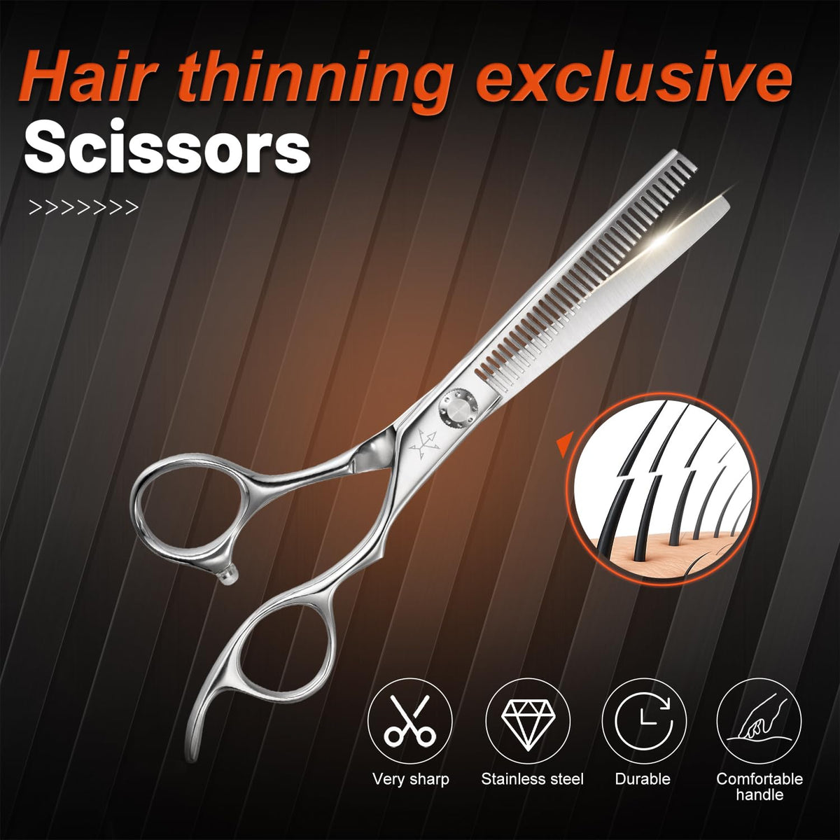 Fengliren Tijeras profesionales de alta gama para adelgazar el cabello, tijeras de corte de dientes, peluquería para peluquería, tijeras texturizantes, extremadamente afiladas, aleación de acero