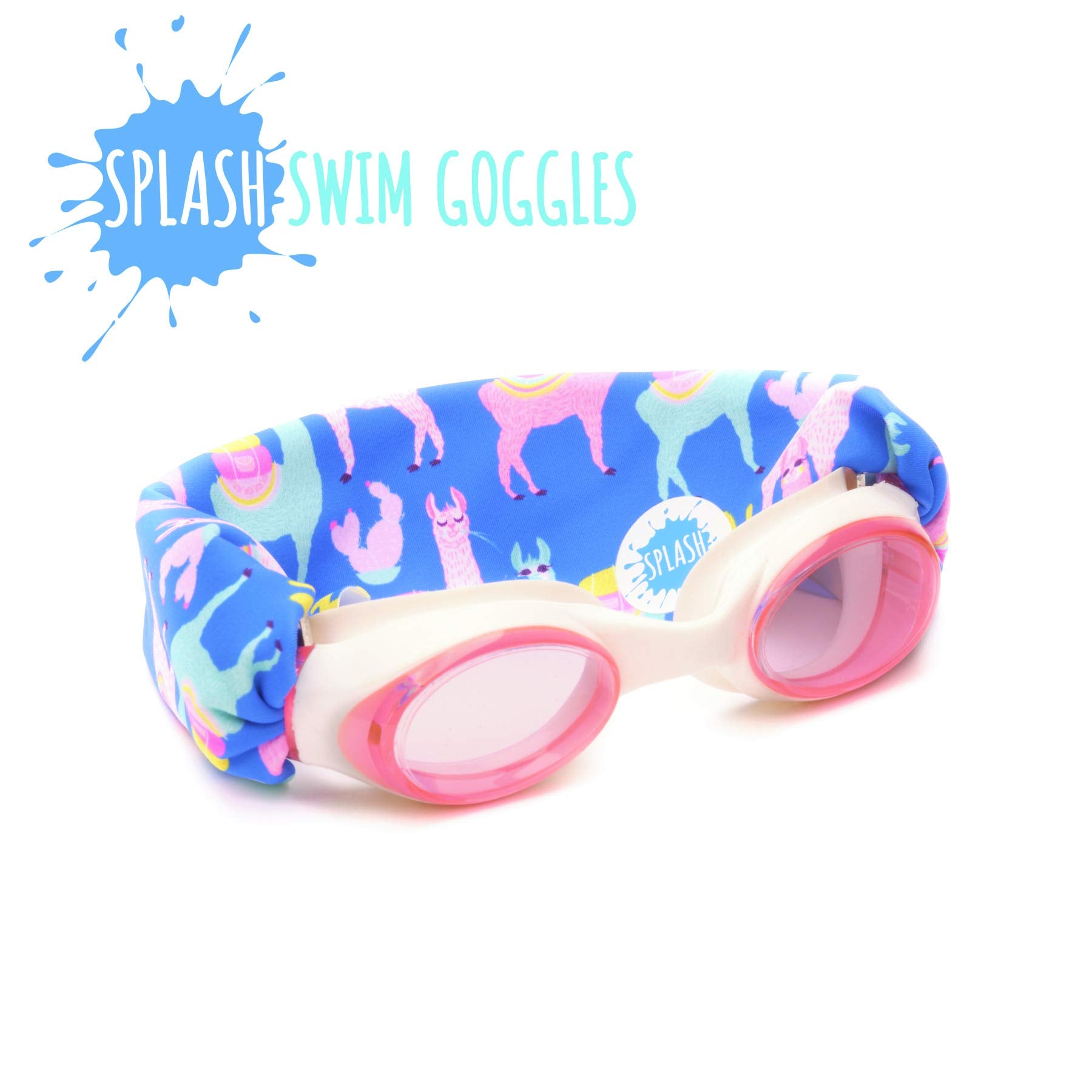 Goggles de Natación Splash Place Llama Fiesta con Correa de Tela para Niños y Adultos