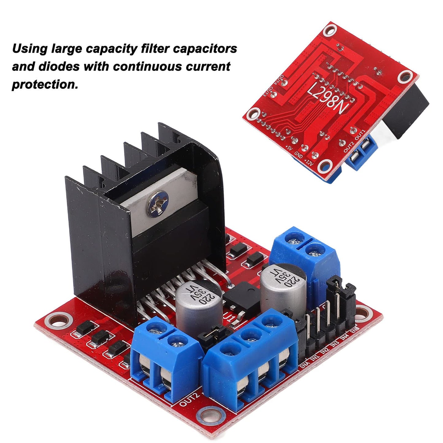 FRZY Placa de accionamiento de Motores, Puente H Dual 5 uds módulo de Controlador de Motor de Gran Capacidad de conducción protección de Corriente Continua para reemplazo