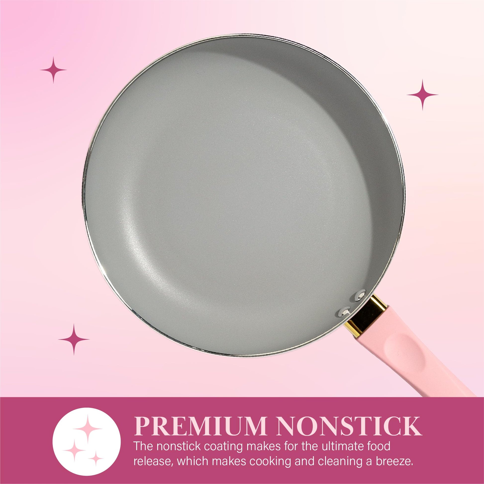 Paris Hilton Juego de utensilios de cocina con tapa de borde dorado, 12 piezas, rosa