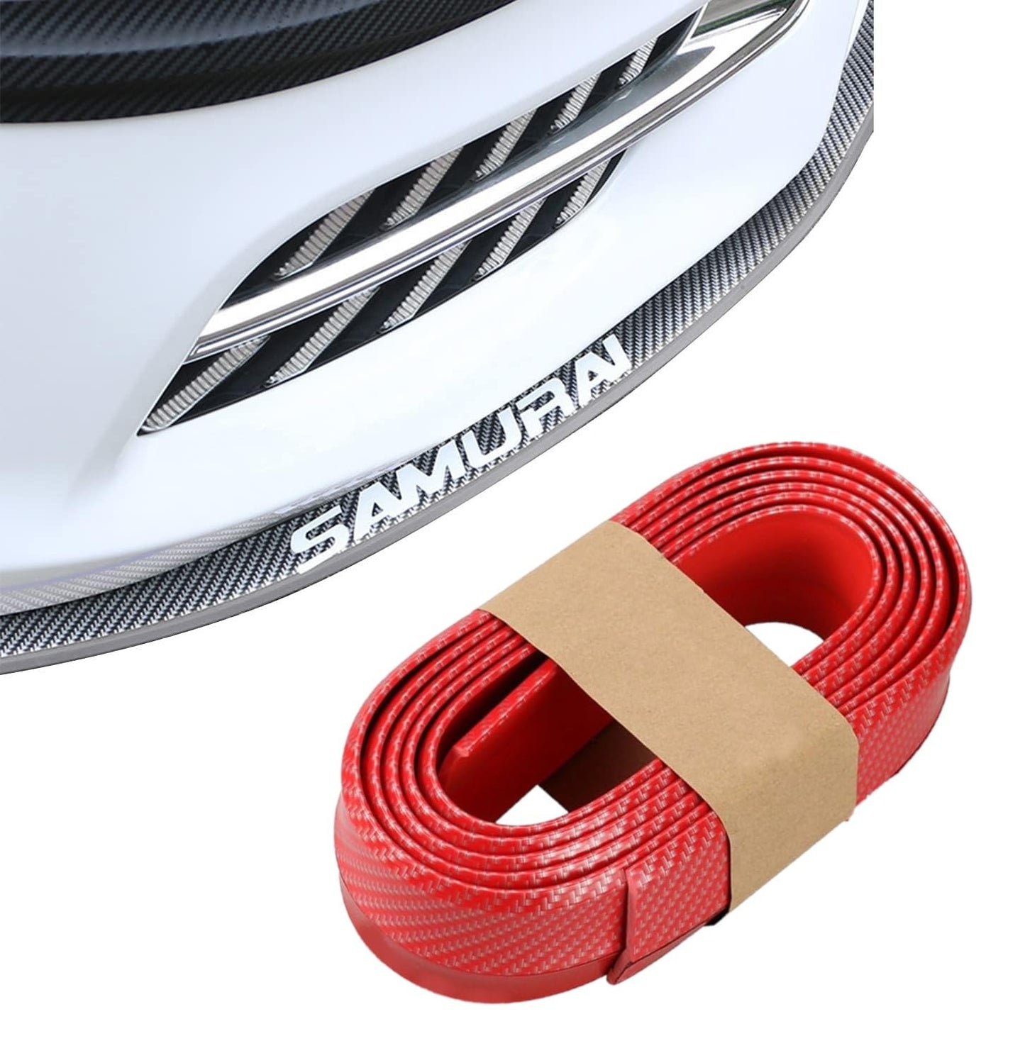 Faldón Universal Vmingo Fibra Carbono Rojo Flexible