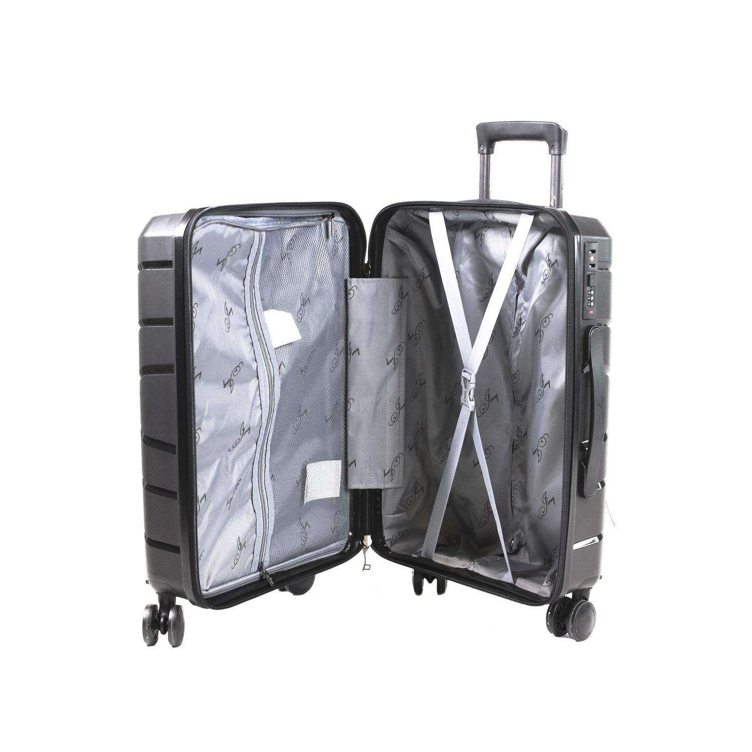 Maleta De Cabina MIGUEL PETACAS Negro Amplio Compartimento Candado Combinación 20 Pulgadas