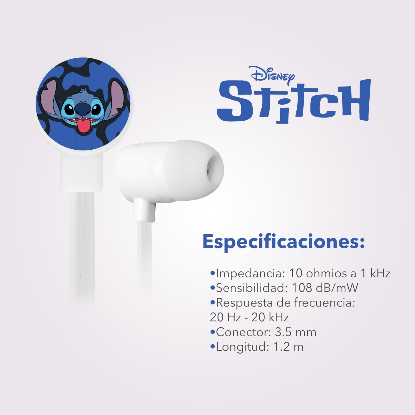 GAIRET Audífonos Alámbricos Stitch Manos Libres H3-AB118, Micrófono Incorporado, Sonido Estéreo, Cancelación de Ruido Ambiental, Conexión 3.5 mm, Compatibles con PC, PS, Xbox, Gaming y Llamadas