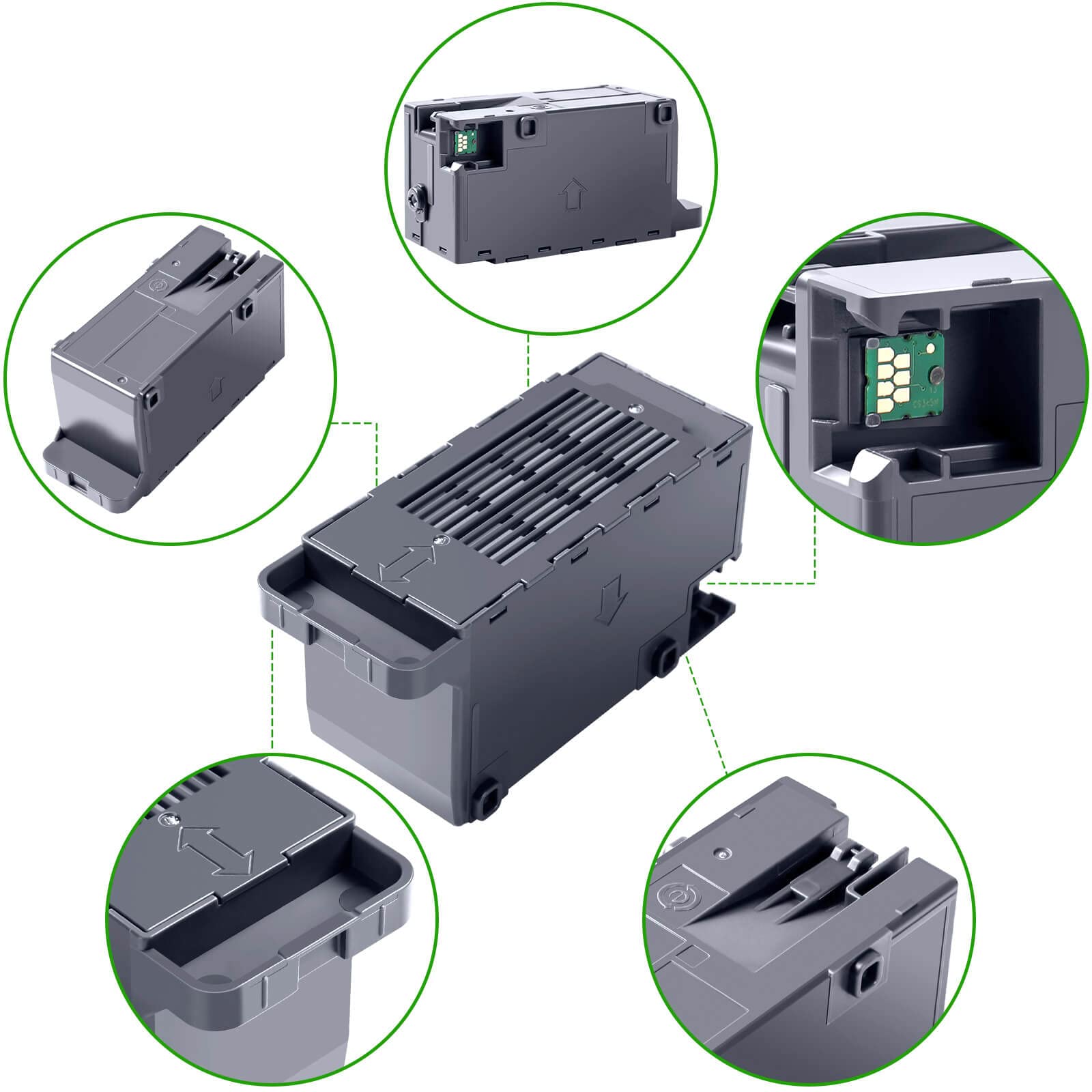 Depósito de Mantenimiento de Tinta Spaceink Negro para Impresora ET-8550 ET-16600 ET-5850 ET-5800 ET-16650
