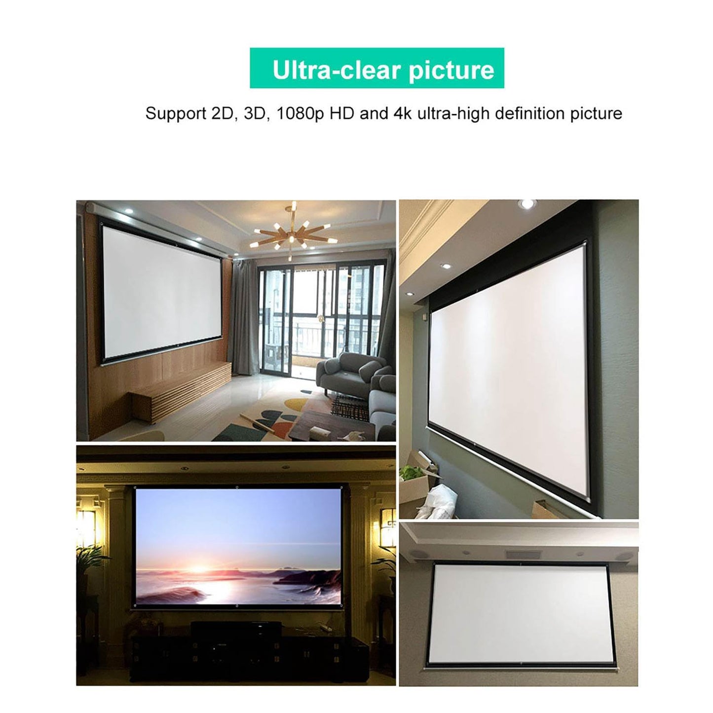 Zerone Pantalla de, Pantalla de 16:9, Cortinas de Pantalla de, Pantalla de HD, Pantalla de de 84''