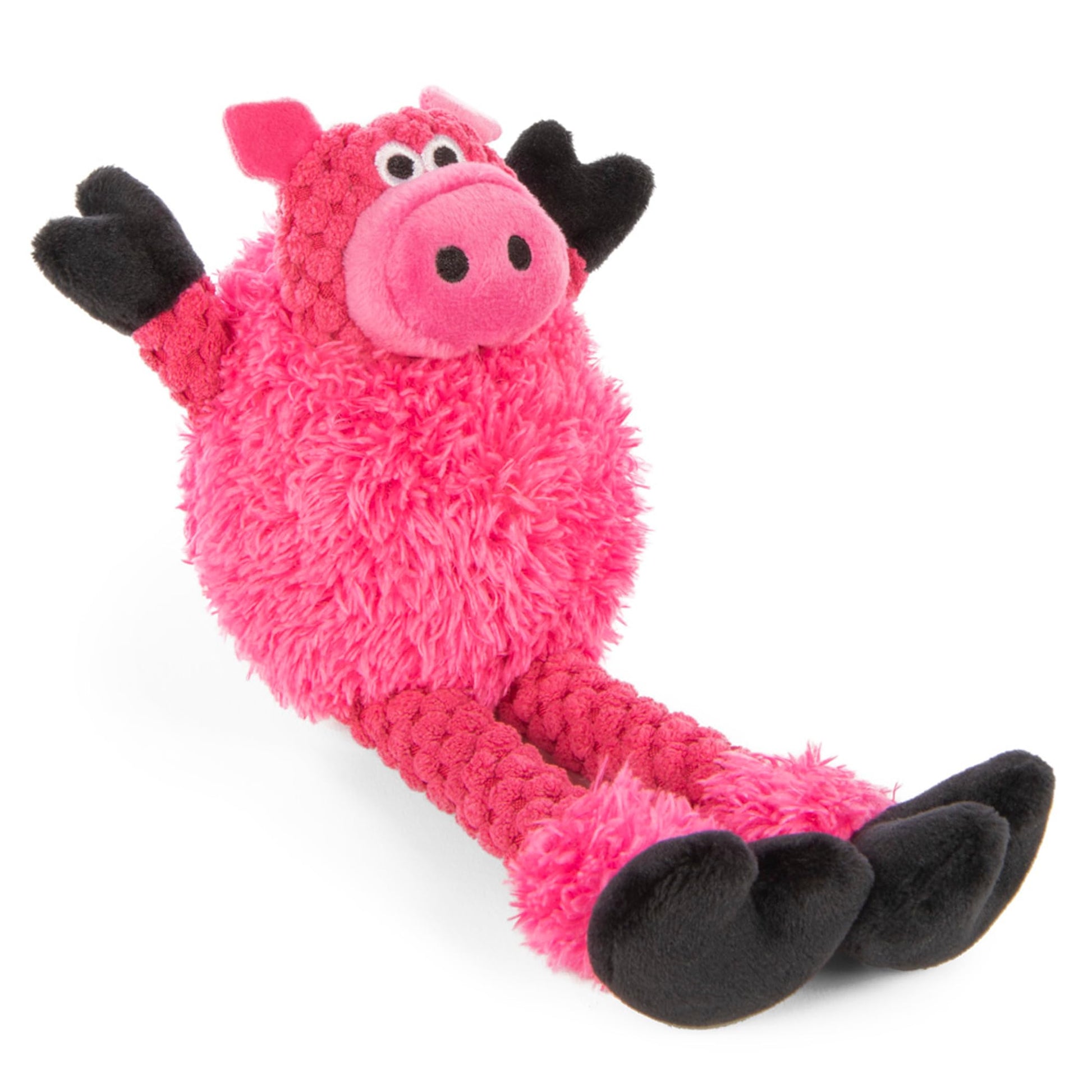 goDog Checkers Skinny Pig - Juguete de Peluche chirriante para Perro, tecnología Chew Guard, Color Rosa, Grande