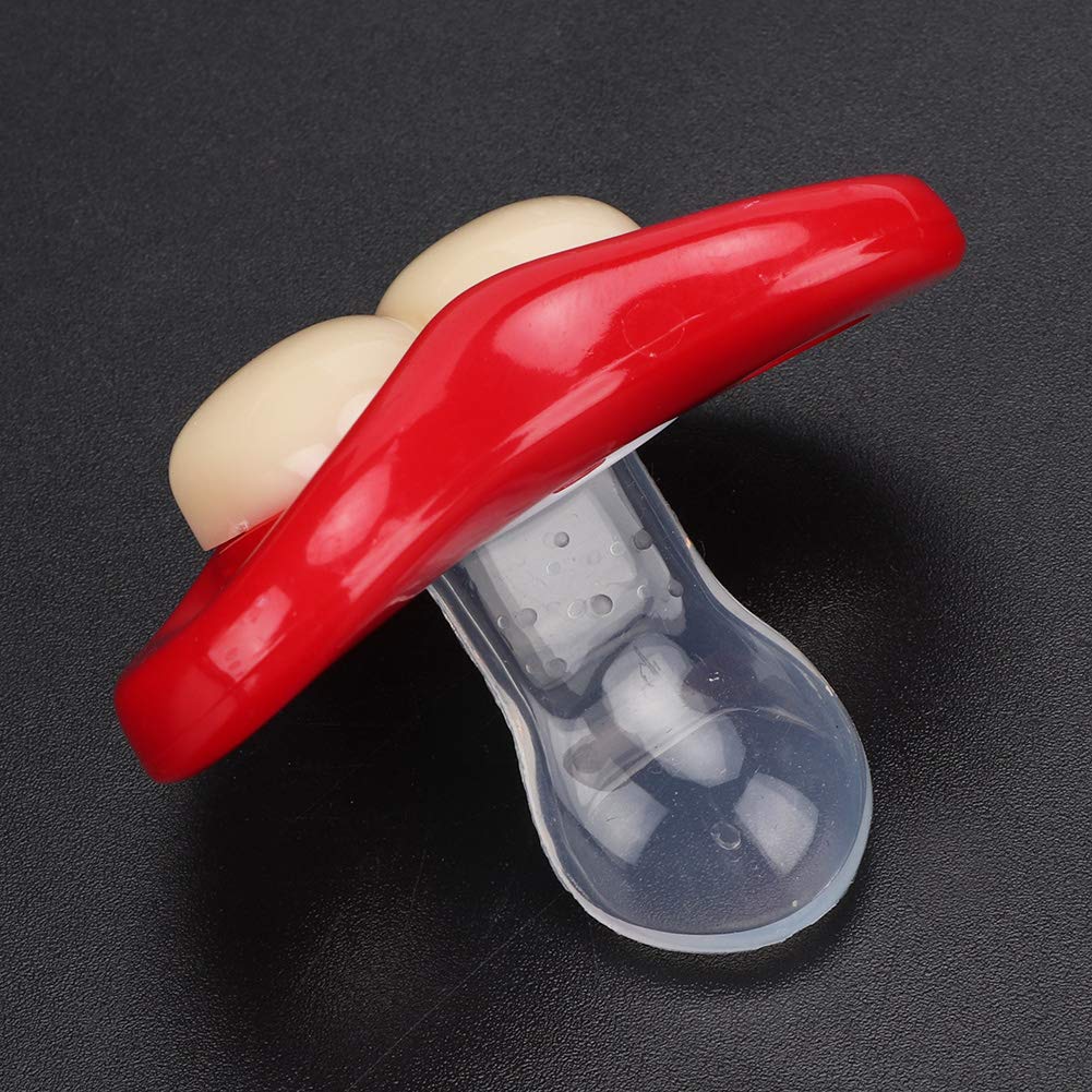 Alomejor Chupete de Bebé, Chupete Divertido Lindo Chupete Chupete Anti de Silicona Chupete de una Pieza para Bebés(4 Dos Dientes)