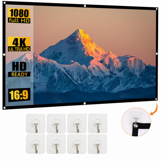 Visualización de Proyección de 100 Pulgadas,16:9 HD Pantalla de Proyector Portátil,Visualización de Proyector de Doble Cara,Pantalla de Cine Plegable para Camping,Cine en Casa,Oficina (100Pulgadas)