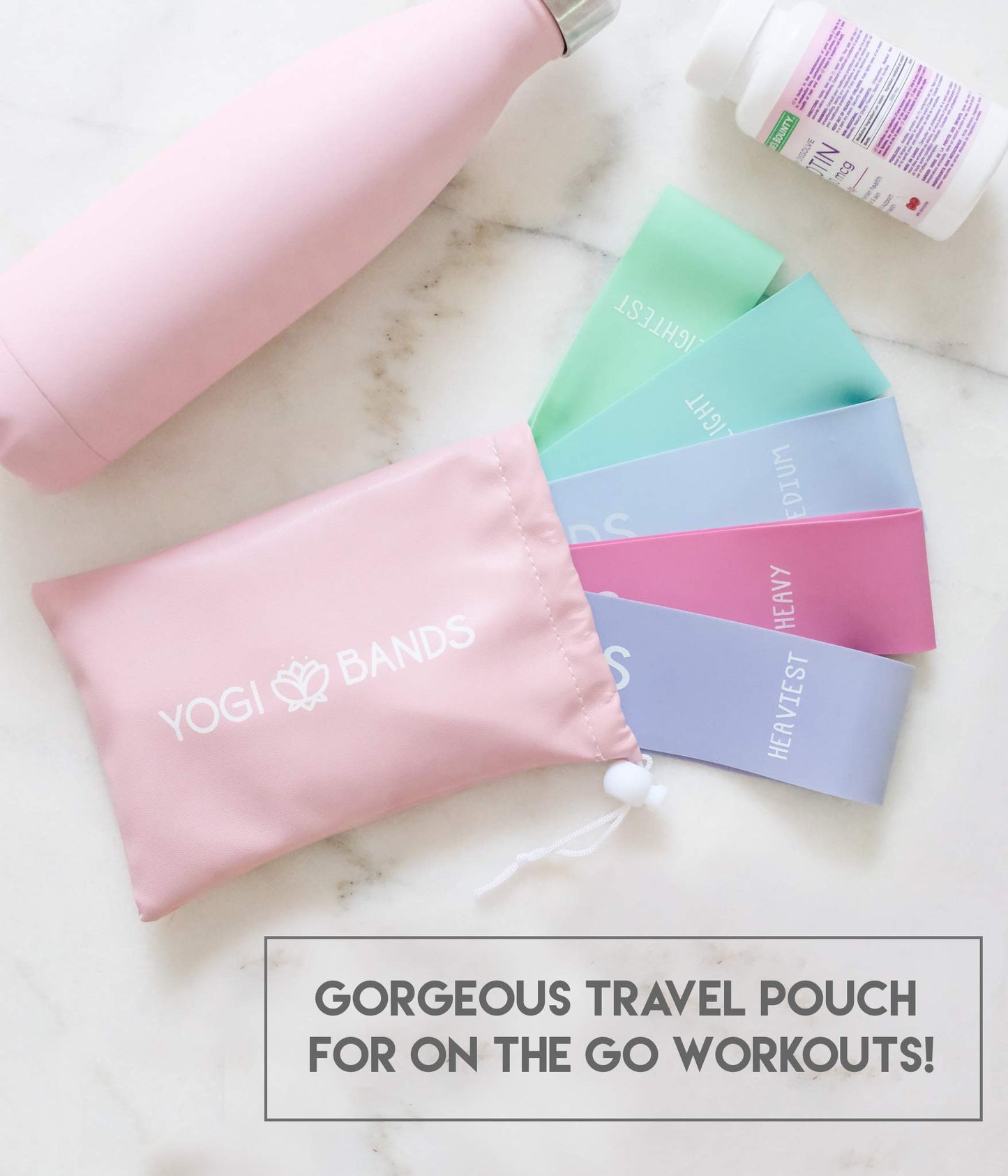 Bandas de Resistencia XNM Creations Pastel, Juego de 5 para Yoga y Fitness