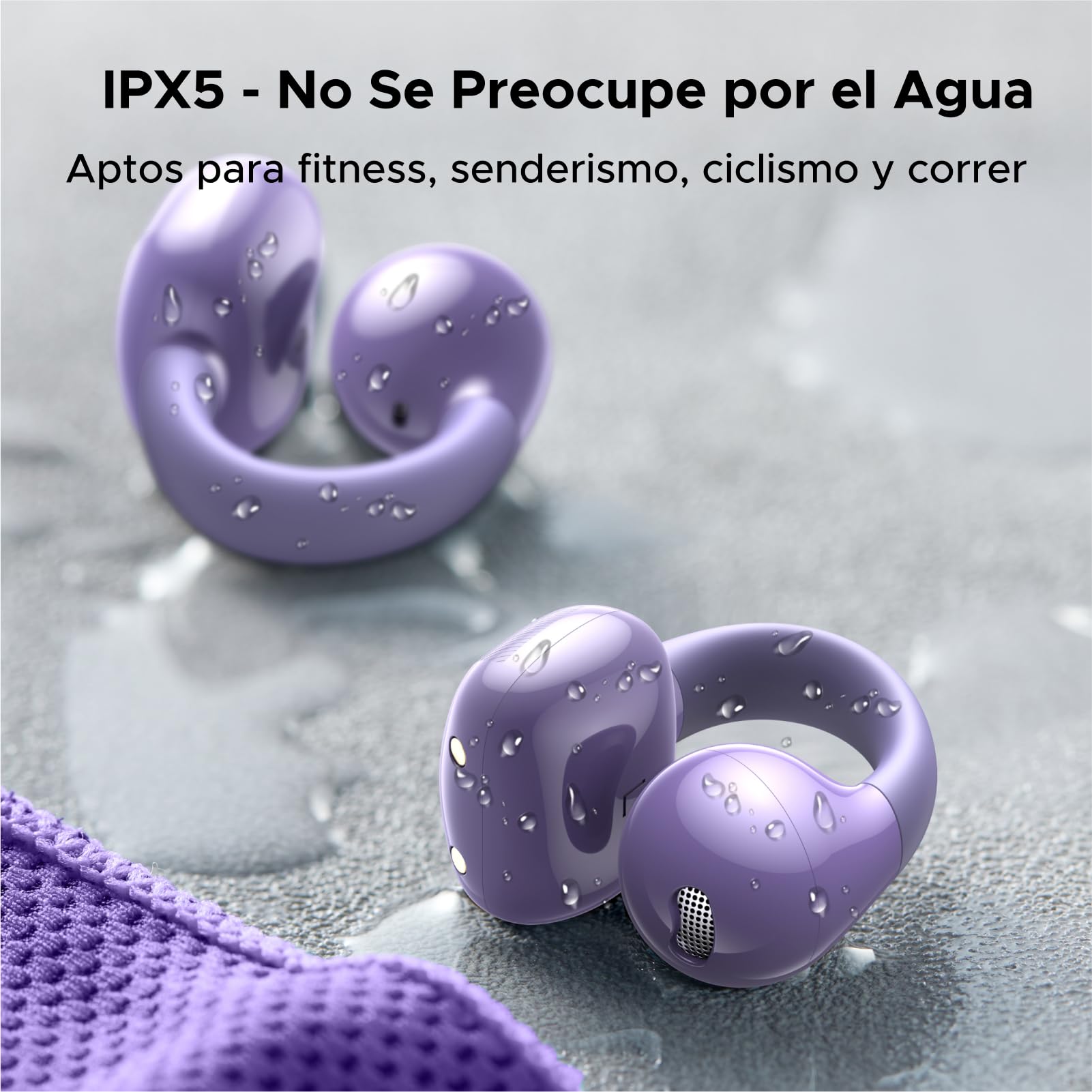 Audífonos Inalámbricos UGREEN Púrpura Open-Ear Bluetooth 5.4 con ENC y Carga Rápida