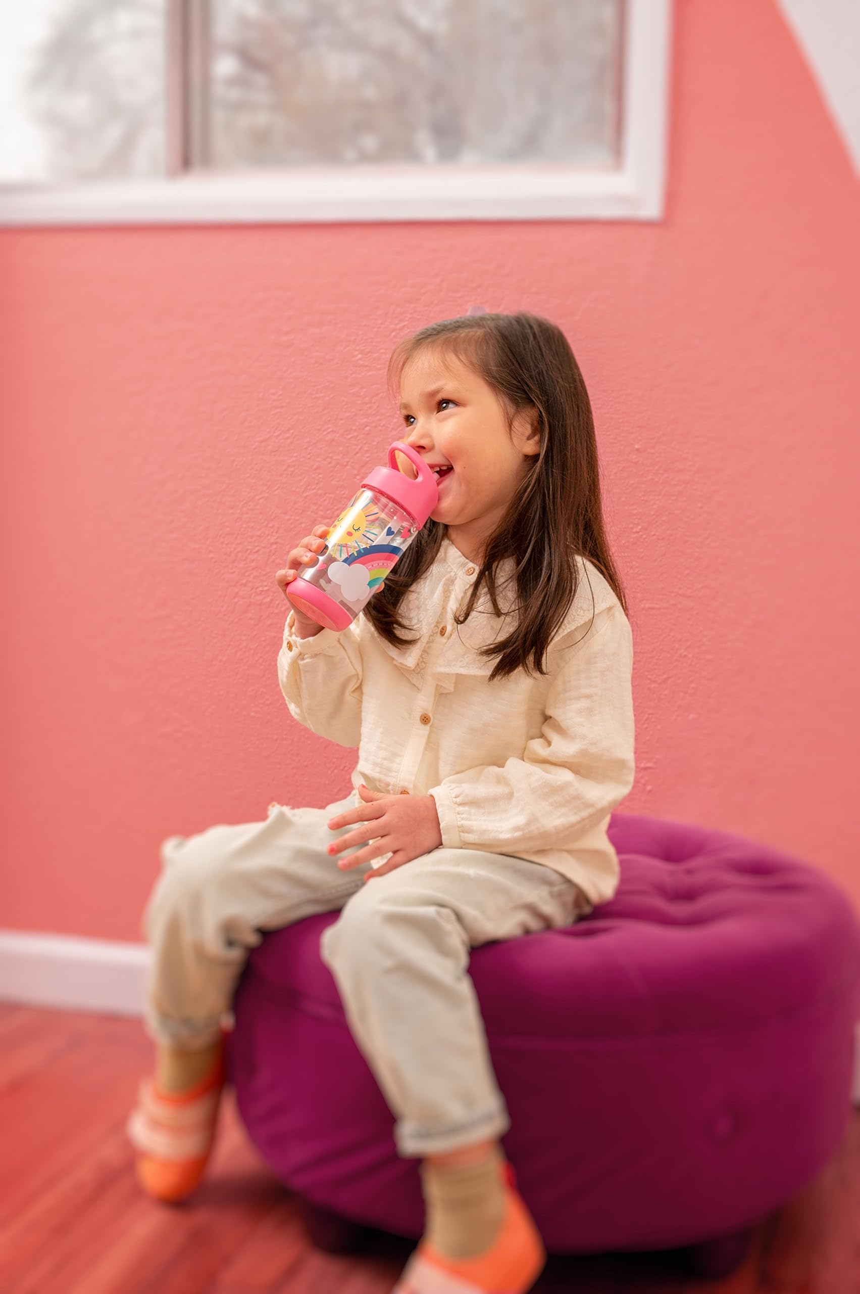Botella de Agua Stephen Joseph Azul Dino Tritan sin BPA 10 Onzas para Niños