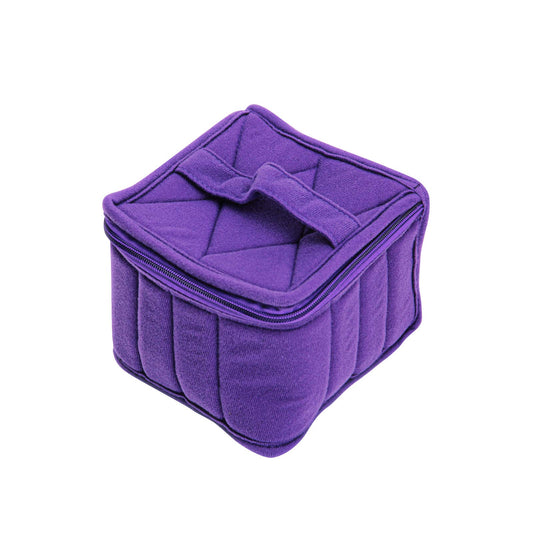 Weljoy - Estuche de transporte de aceite esencial de 13 botellas para botellas de 100 ml, 30 ml, bolsa de viaje con espacio ajustable para botellas enrollables y goteros, lápiz labial, Púrpura, 5.9 x
