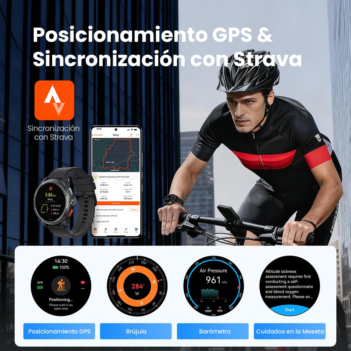 Smartwatch AMOLED HAYLOU Solar Ultra GPS Negro 170+ Deportes para Hombre y Mujer