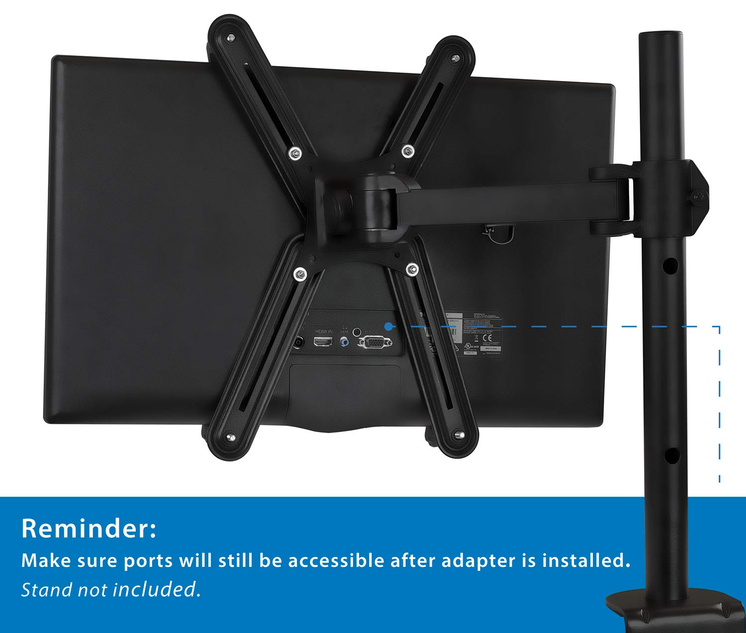 Kit de Montaje de Adaptador VESA Mount-It! para Monitores HP Acer Samsung Dell Asus LCD LED 13 a 27 Pulgadas Compatible con VESA 75 y 100