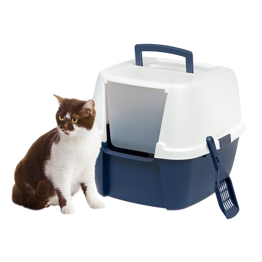 IRIS USA, Inc. - Caja de arena Iris Jumbo con capucha y cuchara, azul marino