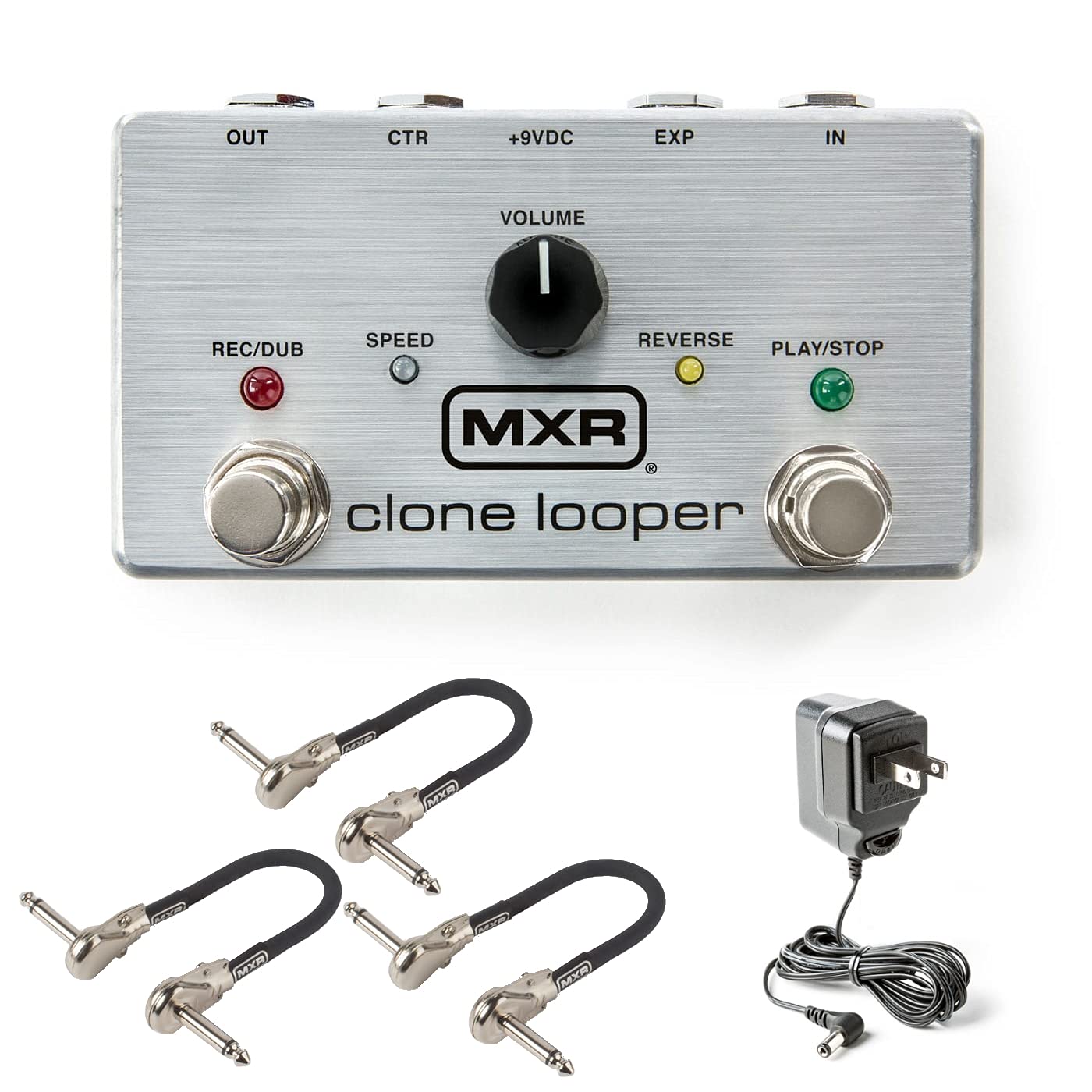 Pedal Looper Clone MXR Gris con Cables de Conexión