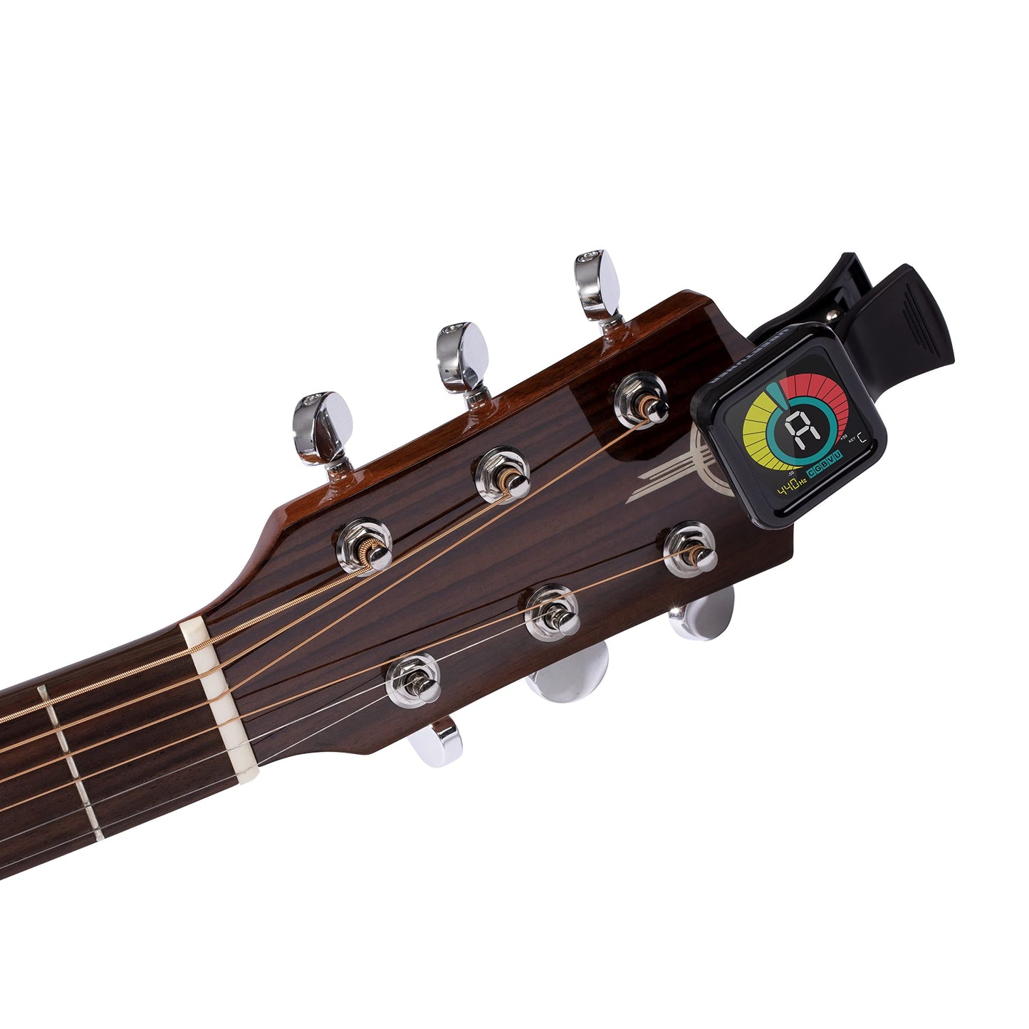 KLIQ UberTuner - Afinador profesional de clip para todos los instrumentos (modos multiteclas) - con guitarra, ukelele, violín, graves y modos de afinación cromática (también para mandolina y banjo)
