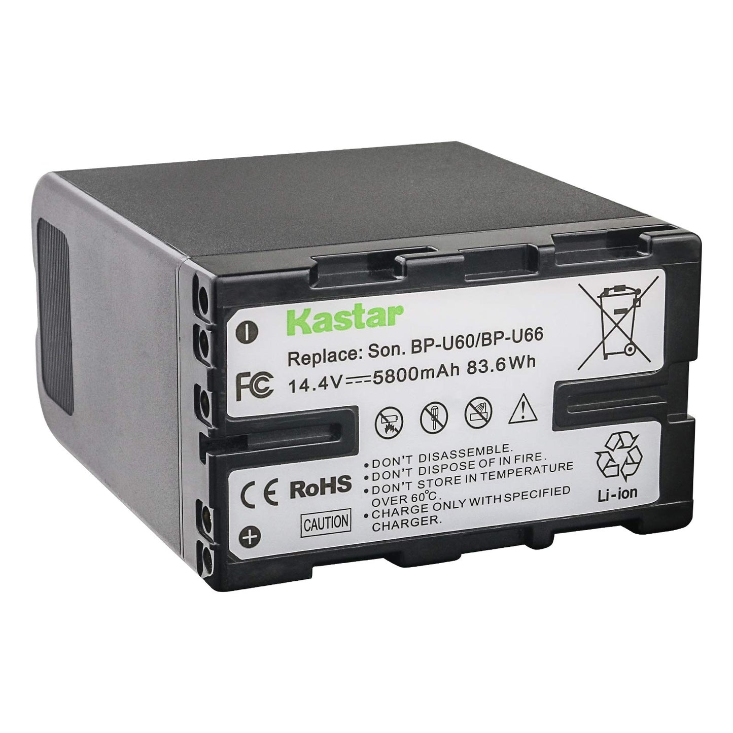 Batería Kastar BP-U66 (2 unidades) para Sony BP-U90, BP-U60, BP-U30 funciona para Sony PXW-FS5, PXW-FS7, PXW-X180, PMW-100, PMW-150, PMW-150P, PMW-160, PMW-200, PMW-30 00, PMW-Videocámaras EX1, PMW-EX1R, PMW-EX3, PMW-EX3R, PMW-EX160, PMW-EX260, PMW-EX280,