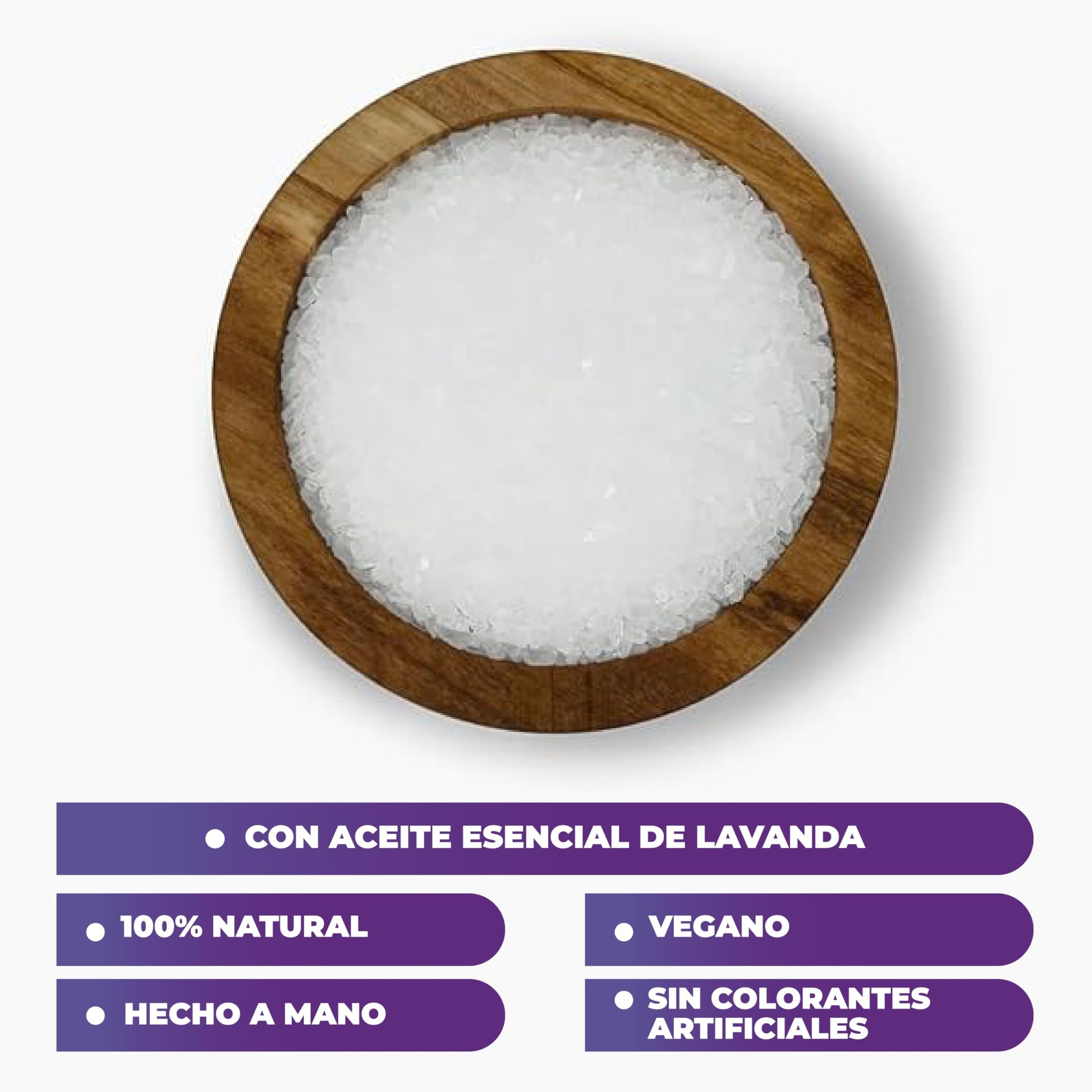 NAIMA Sal Epsom Lavanda, 1kg | Sulfato de Magnesio 100% Puro y Vegano | Baños Relajantes y Terapéuticos con Aroma de Lavanda | Ideal para Cuidado de Piel y Pies | Sin Colorantes Artificiales