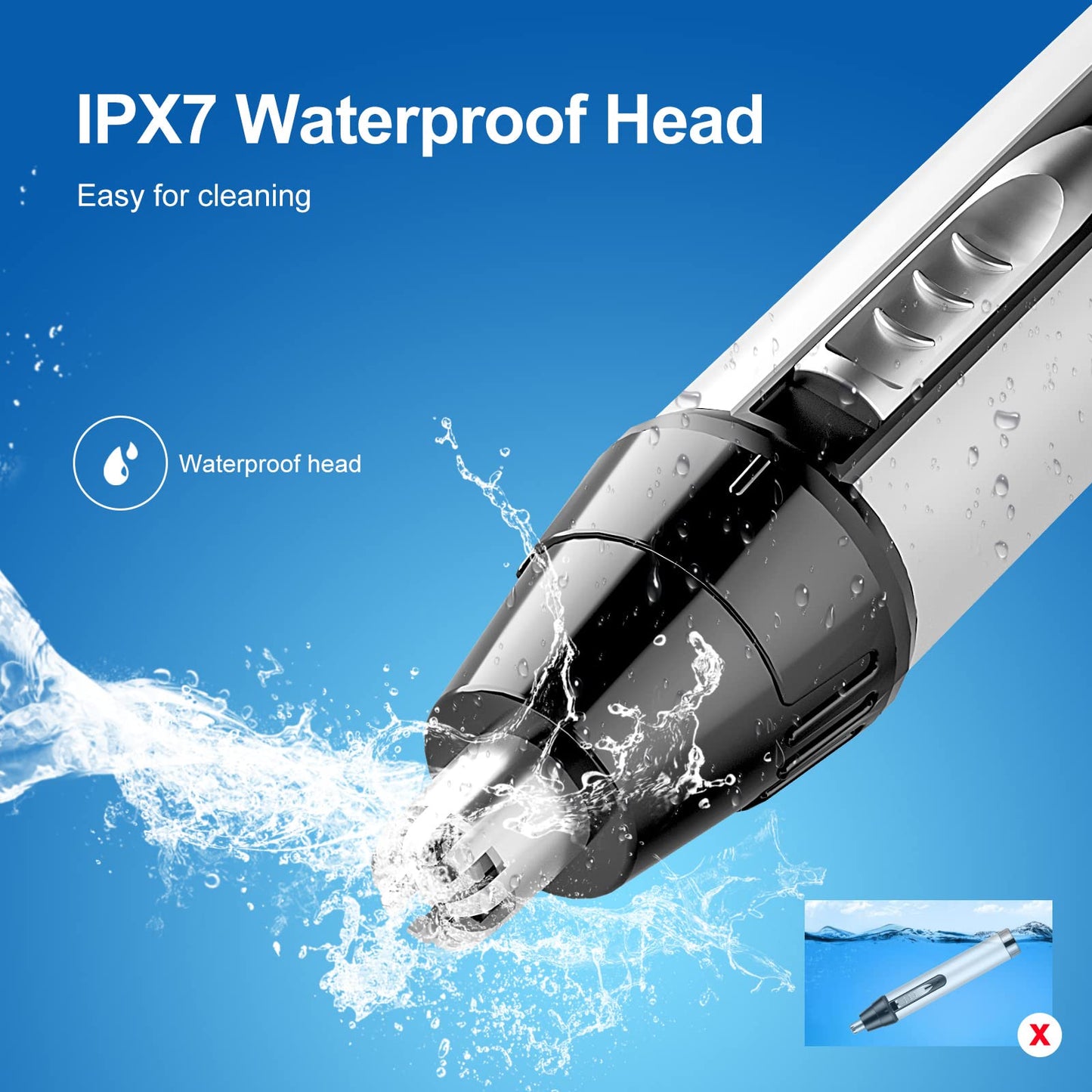 Ear and Nose Hair Trimmer for Men,Professional USB Rechargeable Nostril Nasal Hair Vacuum Cleaning System,4 in 1 Lightweight Waterproof Hair and Beard