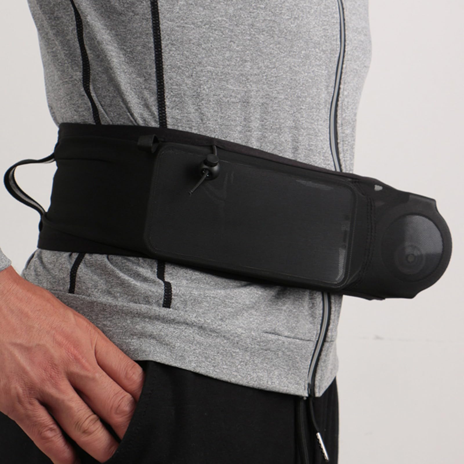 Riñonera Deportiva QERPON Negra para Correr, Ciclismo y Senderismo