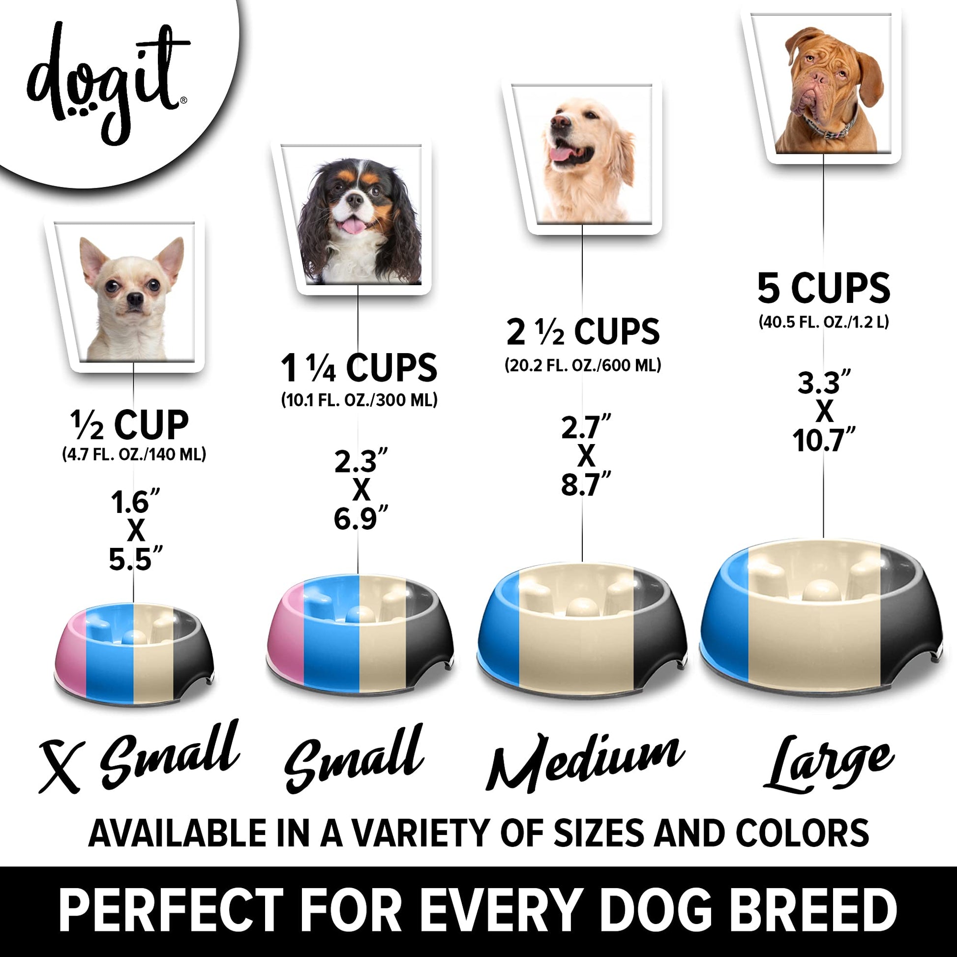 Comedero Lento Dogit Azul Anti-Gulping S para Perros