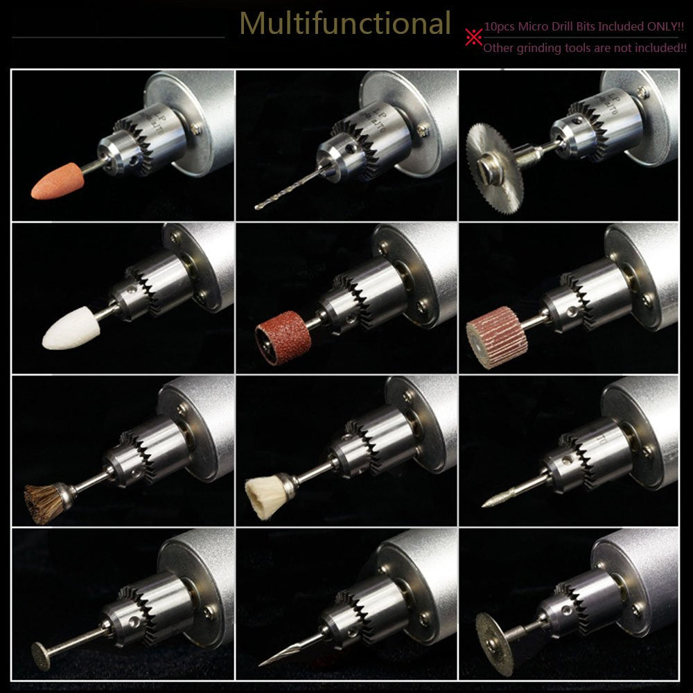 Yakamoz 0,3 mm - 4 mm ajustable Micro Mini eléctrico taladro de mano de aluminio portátil herramienta de bricolaje, 5a Adjustable Mini Drill