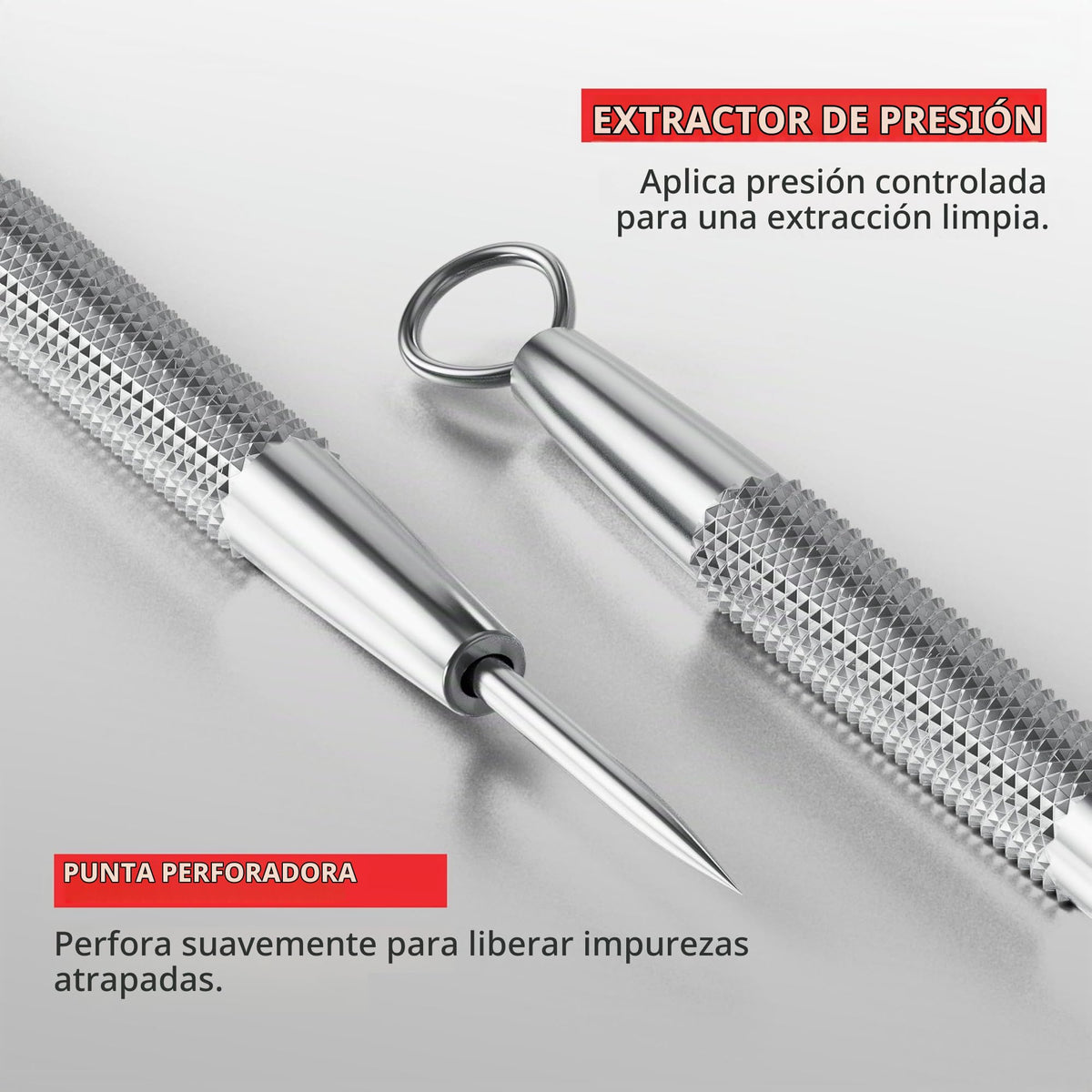 Herramienta para eliminar milia Suvorna Skinpal, removedor de granos, extractor para granos, puntos negros, puntos blancos, comedones, acné, espinillas, imperfecciones, quistes y manchas.