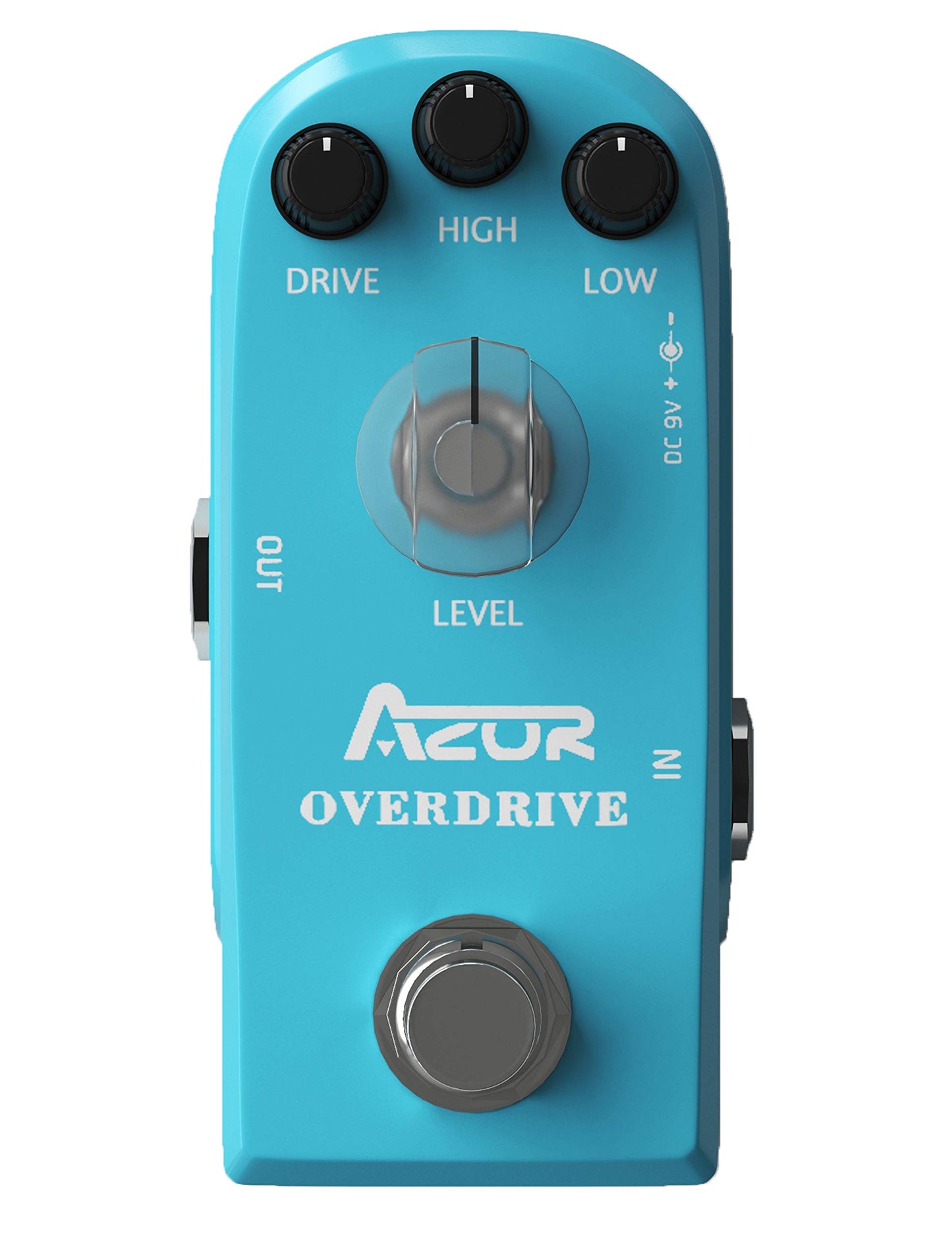AZOR Overdrive - Pedal de efecto de guitarra de alta y baja, 3 modos, mini pedal para guitarra eléctrica True Bypass