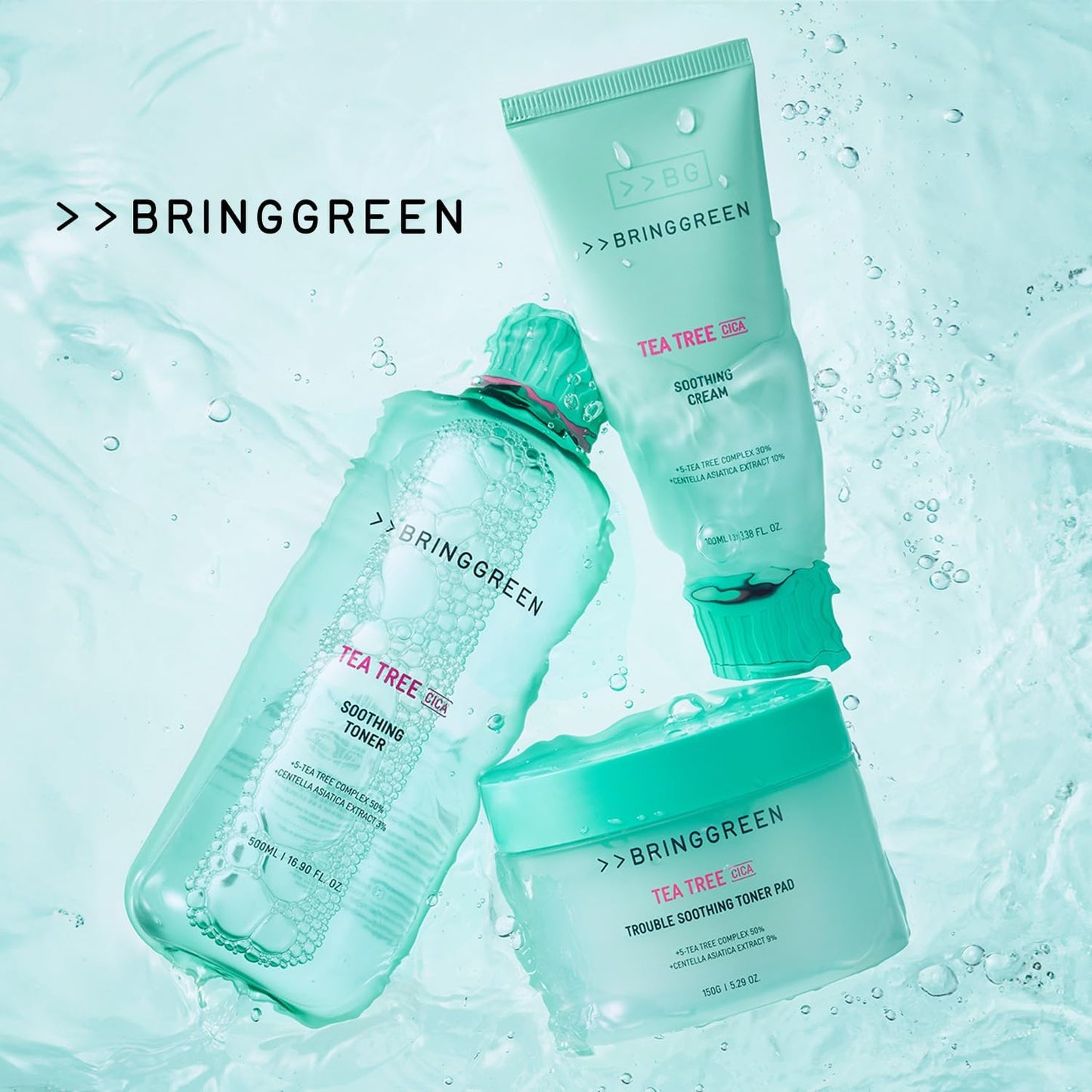 BRING GREEN Tea Tree Cica Crema Calmante Plus 100 Ml Coreano Cuidado de La Piel, Calmante y Calmante, Hidratante para La Piel, Crema Facial, Cuidado de Problemas, Cuidado de Los Poros Eliminación de P