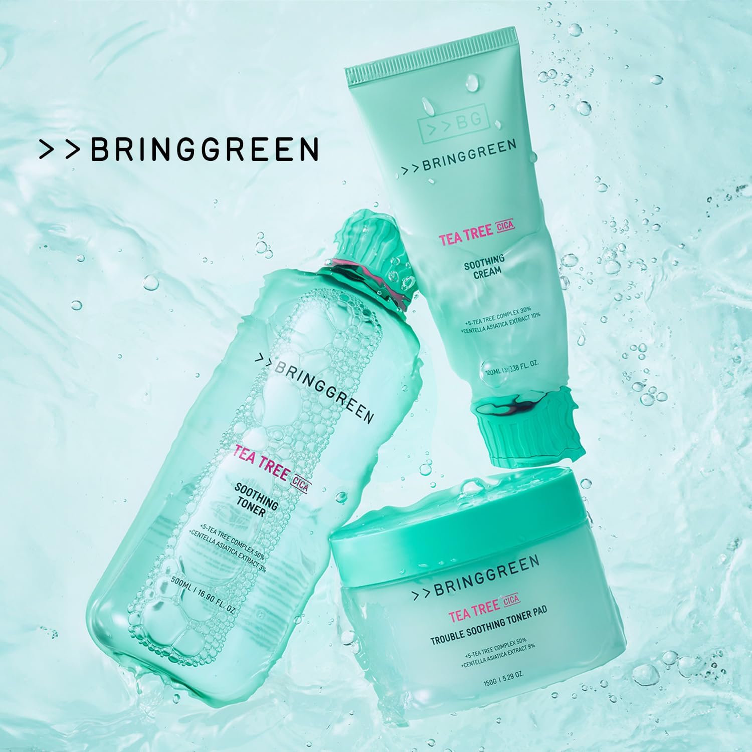 BRING GREEN Tea Tree Cica Crema Calmante Plus 100 Ml Coreano Cuidado de La Piel, Calmante y Calmante, Hidratante para La Piel, Crema Facial, Cuidado de Problemas, Cuidado de Los Poros Eliminación de P