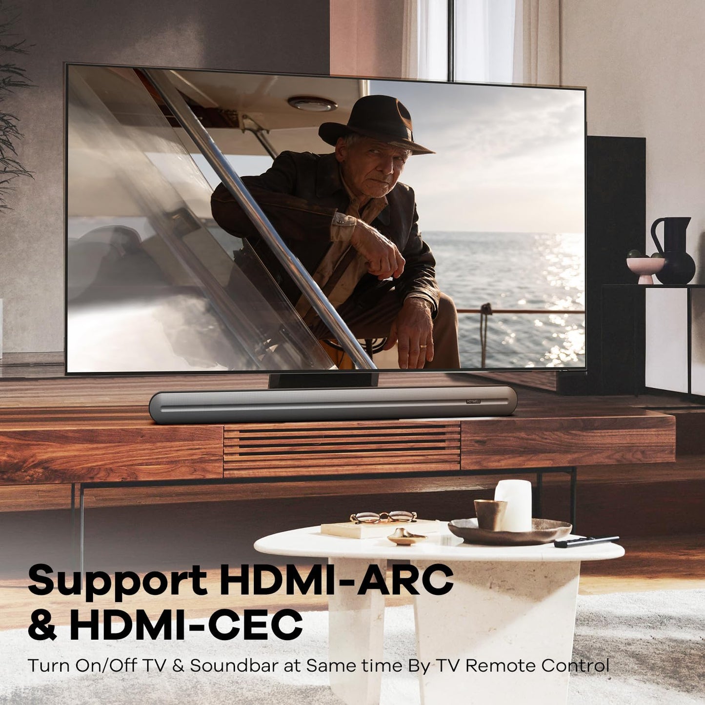 Heymell Barra de sonido Bluetooth de 150 W para TV, barras de sonido envolvente 3D para TV, barra de sonido para Smart TV con 6 controladores, sonido claro, sin ruido, altavoces de TV, barra de sonido
