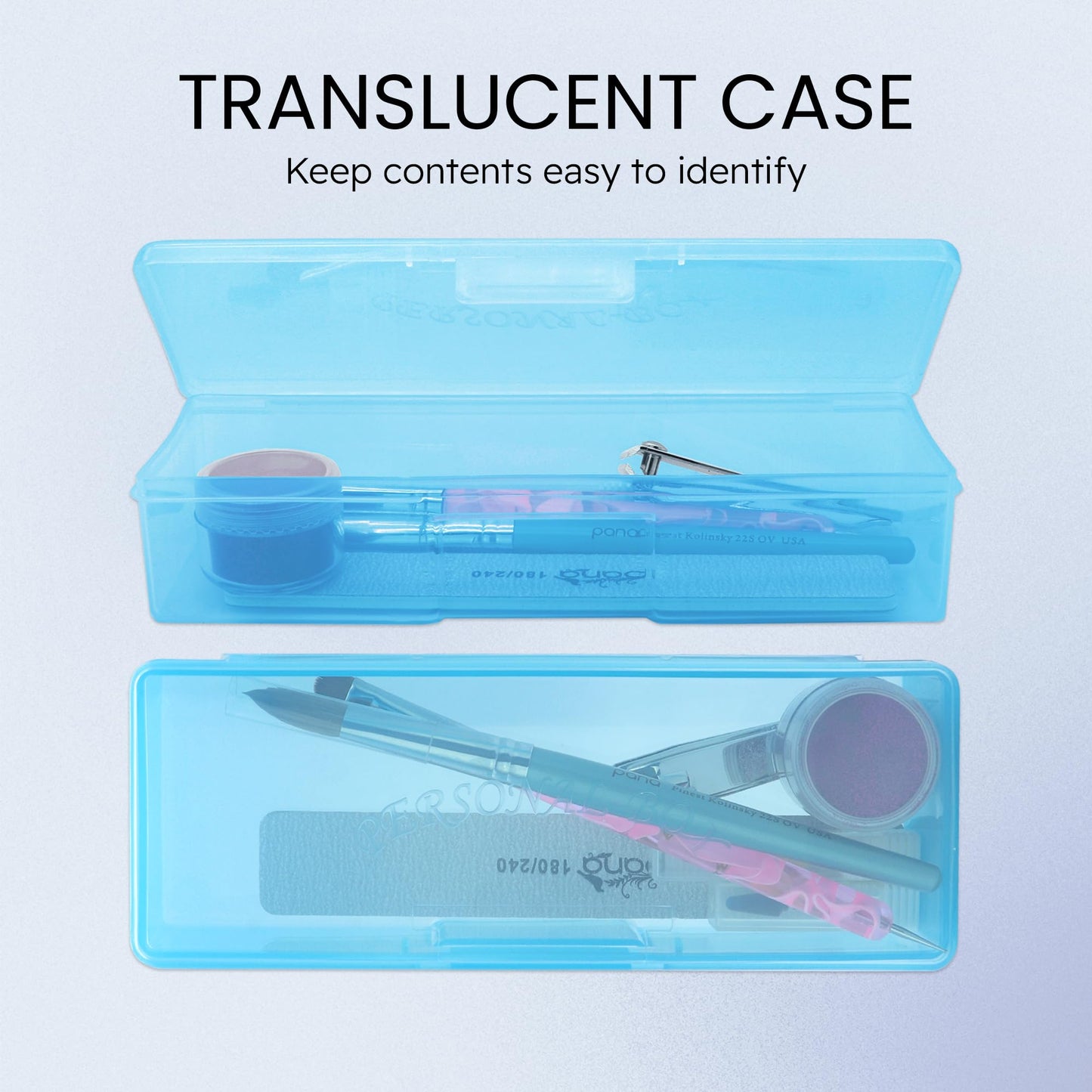 Beauticom - Caja de almacenamiento personal para manicura profesional, pedicura (tamaño grande) (4 piezas, azul)