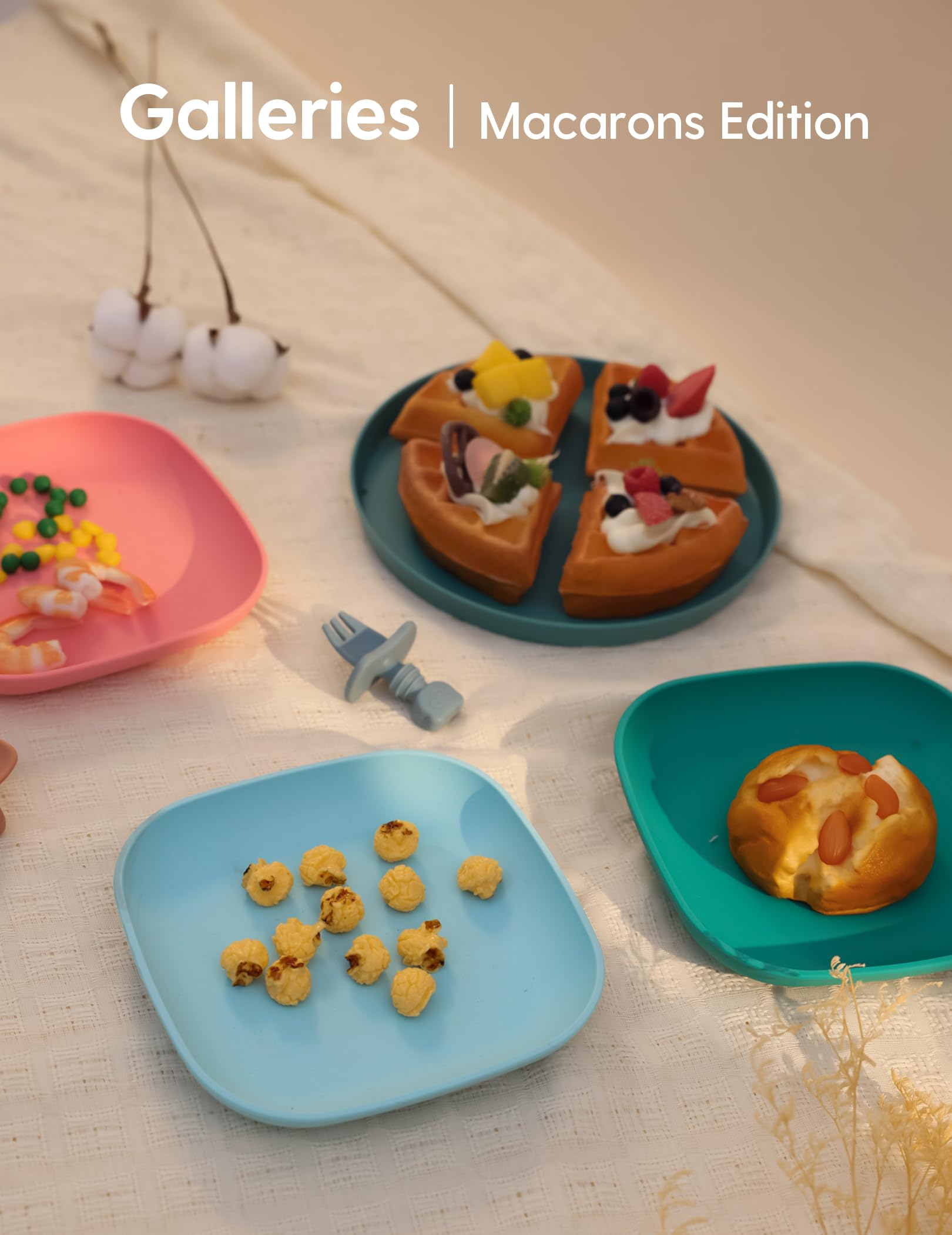 BABELIO - Platos de silicona para niños pequeños, paquete de 2 unidades, sin BPA, apto para microondas, horno y lavaplatos, bandeja de silicona suave y duradera (rosa)
