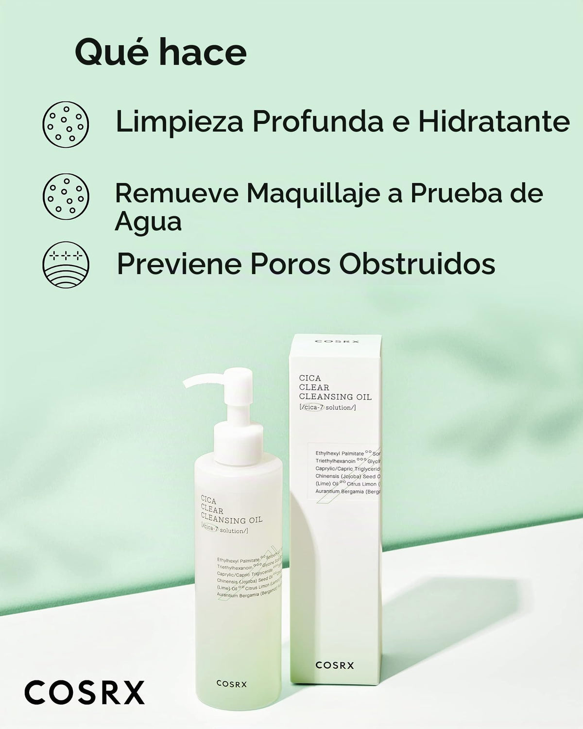 COSRX Óleo de limpeza Pure Fit Cica, 6,76 fl. oz/200 ml | Centela purificadora de óleo leve para pele sensível | Complexo CICA-7, óleo de semente de jojoba