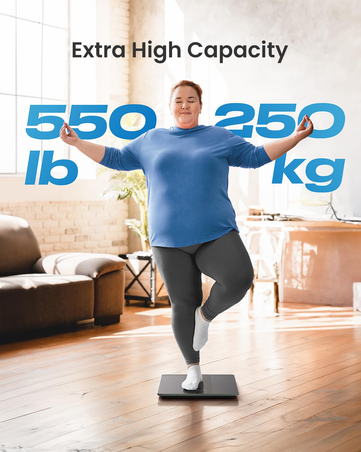 Báscula de Baño RENPHO 550 lb Alta Precisión Pantalla LCD Baterías Incluidas