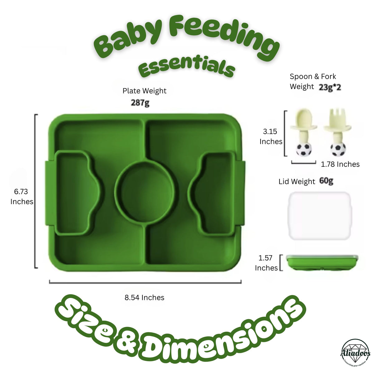 Juego de platos y utensilios de silicona para bebé, vajilla dividida de succión fuerte con tapa, tenedor y cuchara, esenciales de alimentación de grado alimenticio sin BPA, regalo temático de fútbol