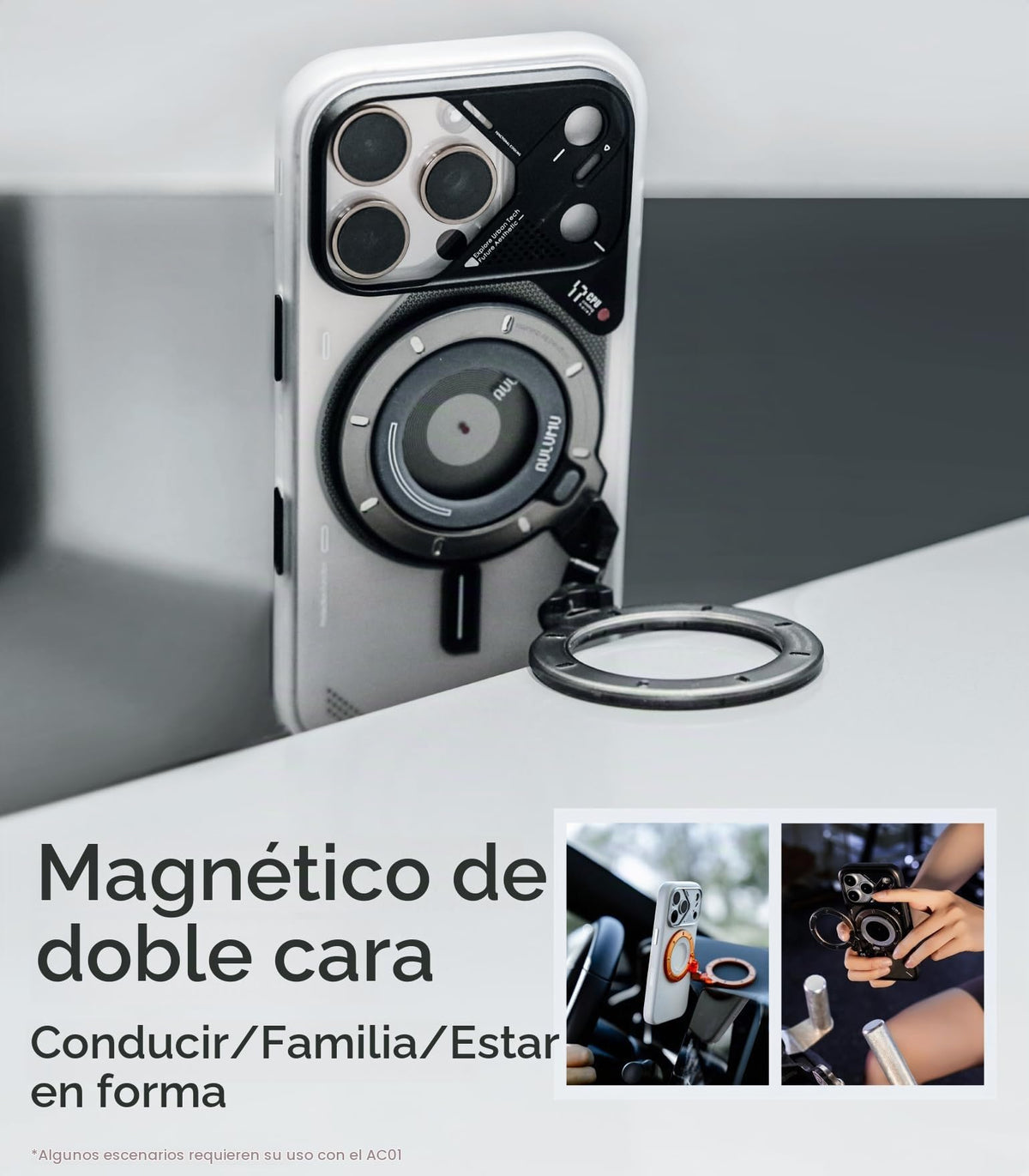 Soporte de Anillo Magnético Aulumu G09 Ghost Infinite 360 azul