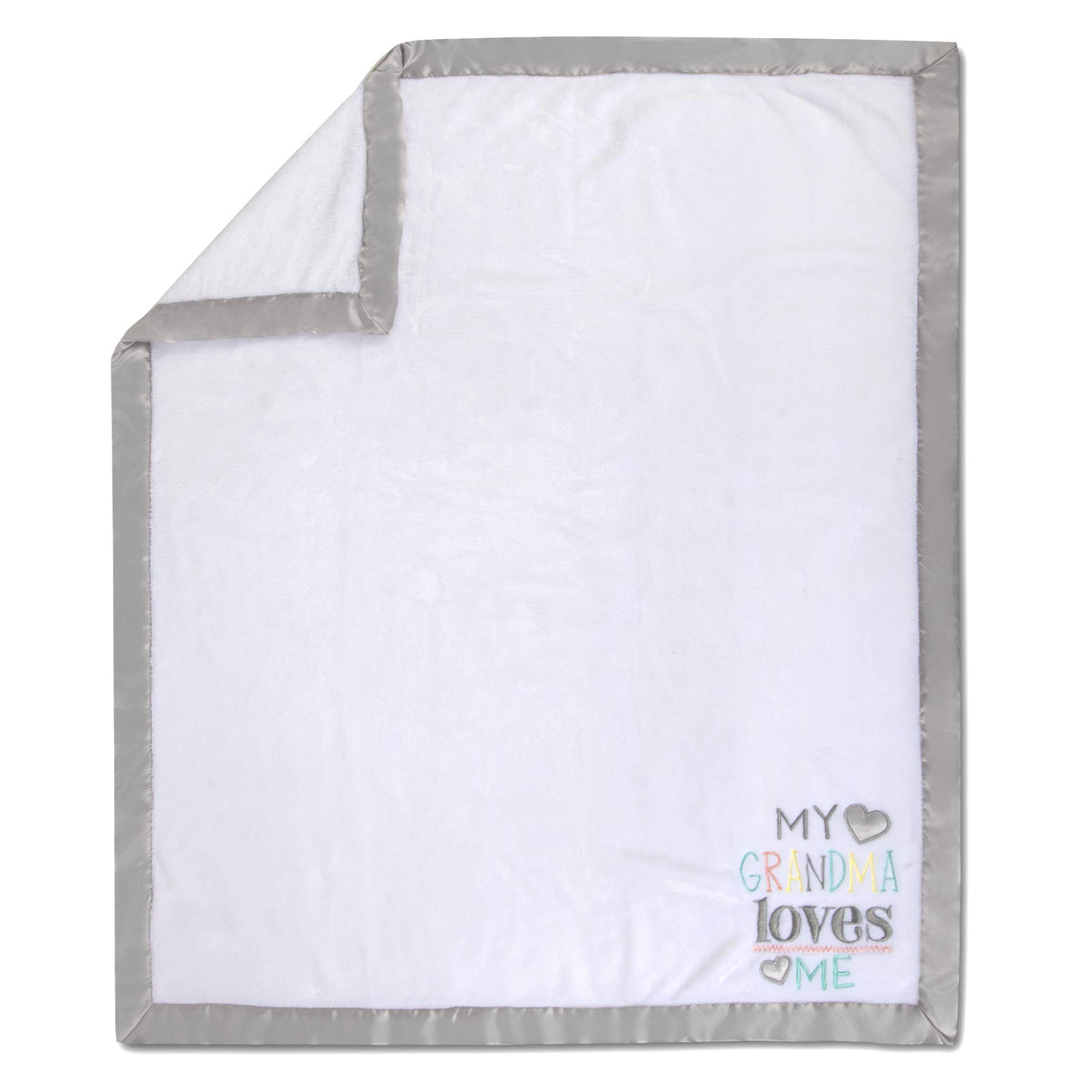 Manta de forro polar de 30 x 40 pulgadas con ribete de satén para niños, niñas y bebés de género desconocido (amor de la abuela)