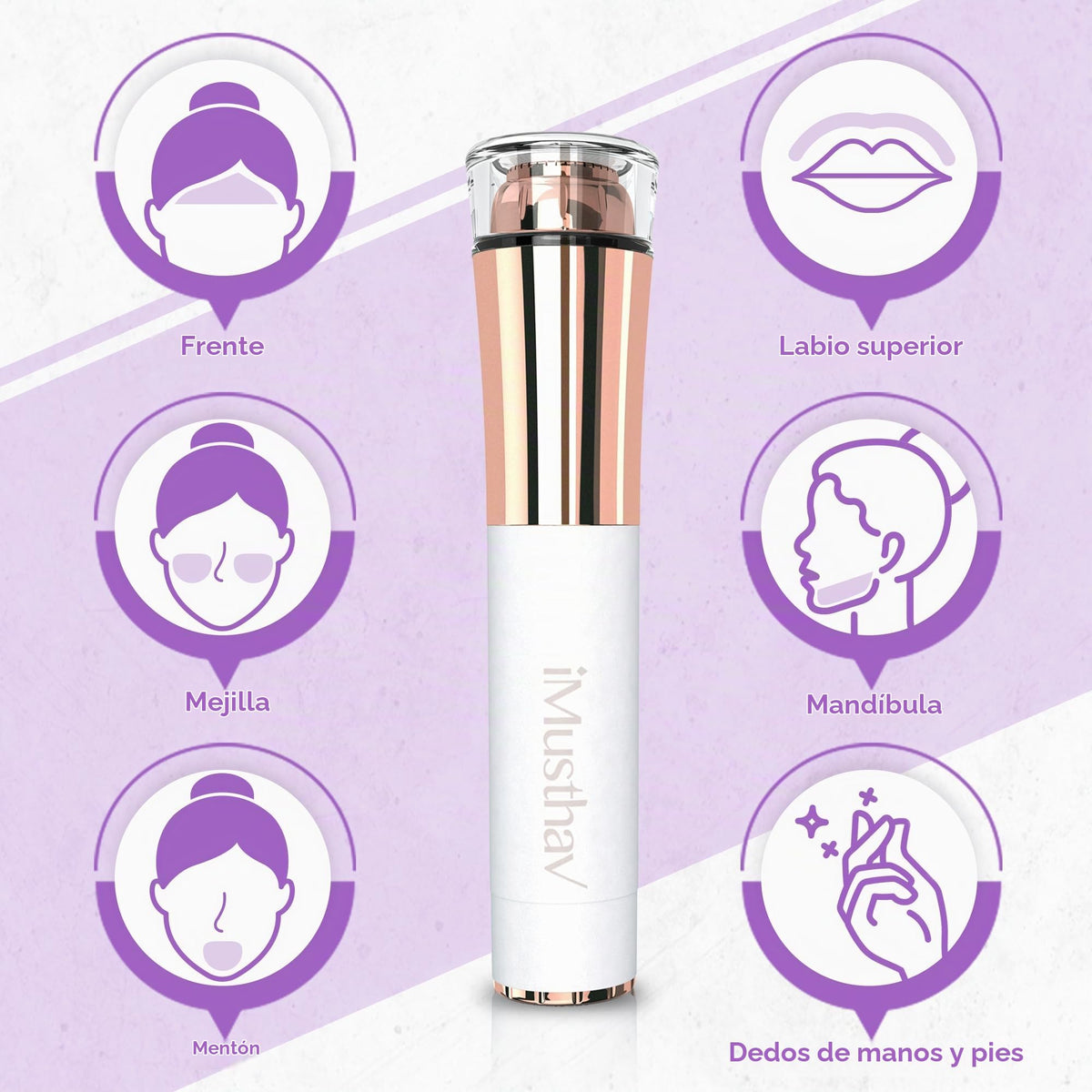 iMusthav Depilación Facial para Mujer, Afeitadora Eléctrica Sin Dolor