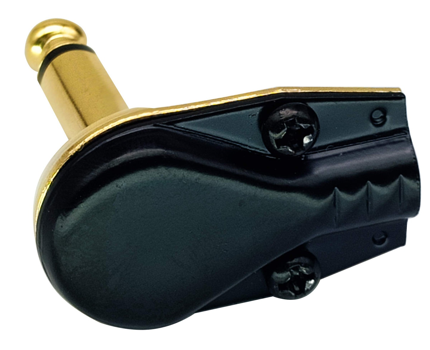 AAOTOKK Adaptador de 90 grados 6.35 mm, chapado en oro, ángulo recto, 6.35 mm, 1/4 pulgadas, TS overol macho plano, estilo panqueque, conectores para altavoz, cable de conexión, guitarra (paquete de