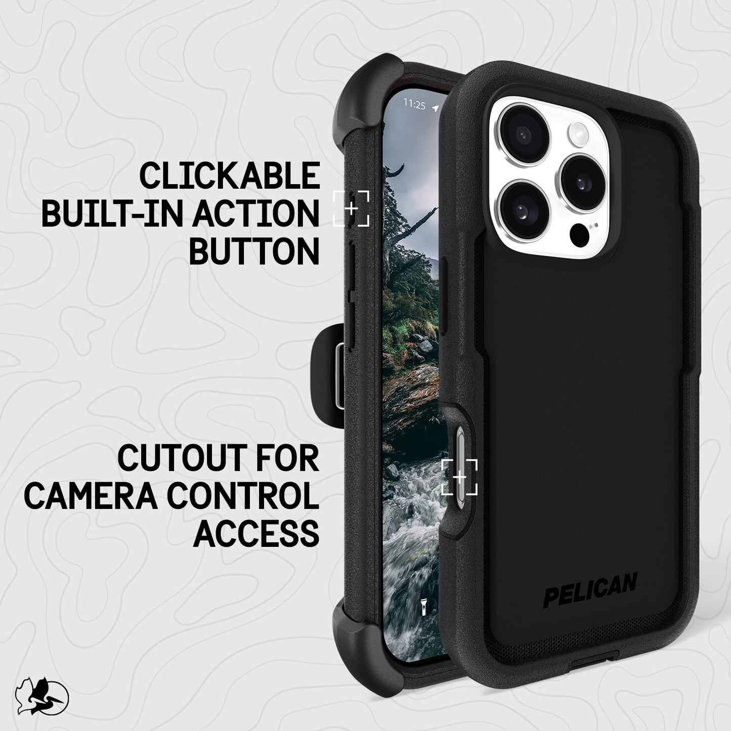 Funda Resistente Pelican Negro Compatible MagSafe Protección Grado Militar para iPhone 16 Pro