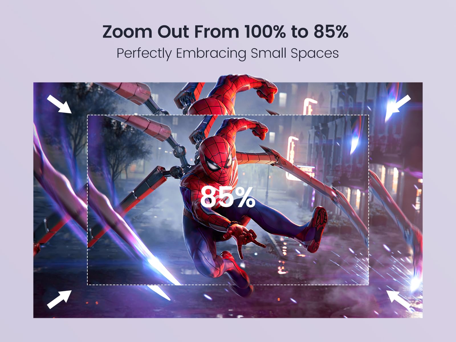 Mini Proyector WiMiUS Ajustable Blanco con WiFi y Bluetooth para Exteriores 1080P