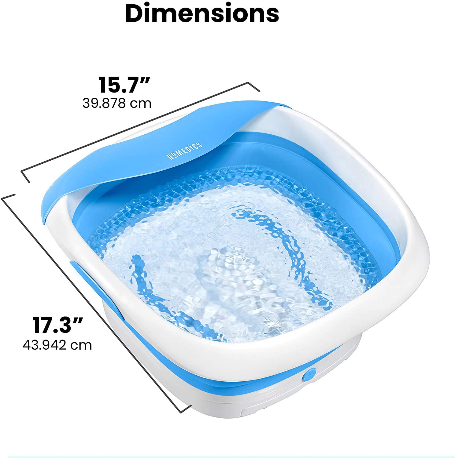 HoMedics Compact Pro Spa Collapsible Footbath with Heat | Vibration Massage, Acu-Node Surface, Heat Maintenance | Improves Circulation, Soothe Tired Muscles, Collapsible Tub for Easy Storage