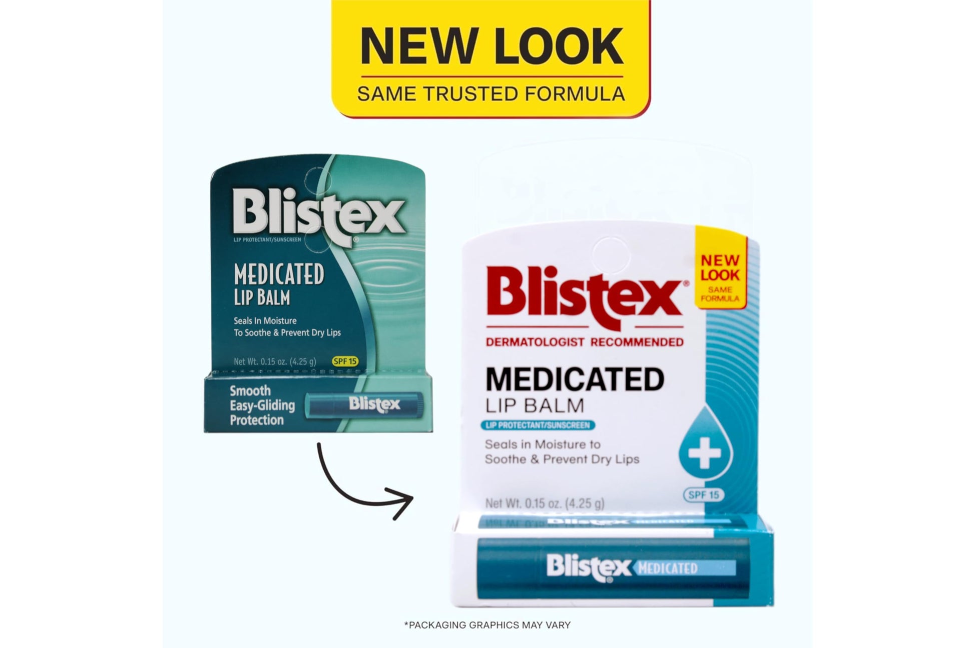Blistex Bálsamo de labios medicado con SPF 15 para secar, enchapar y calmar labios irritados, 0,15 oz – Pack de 8