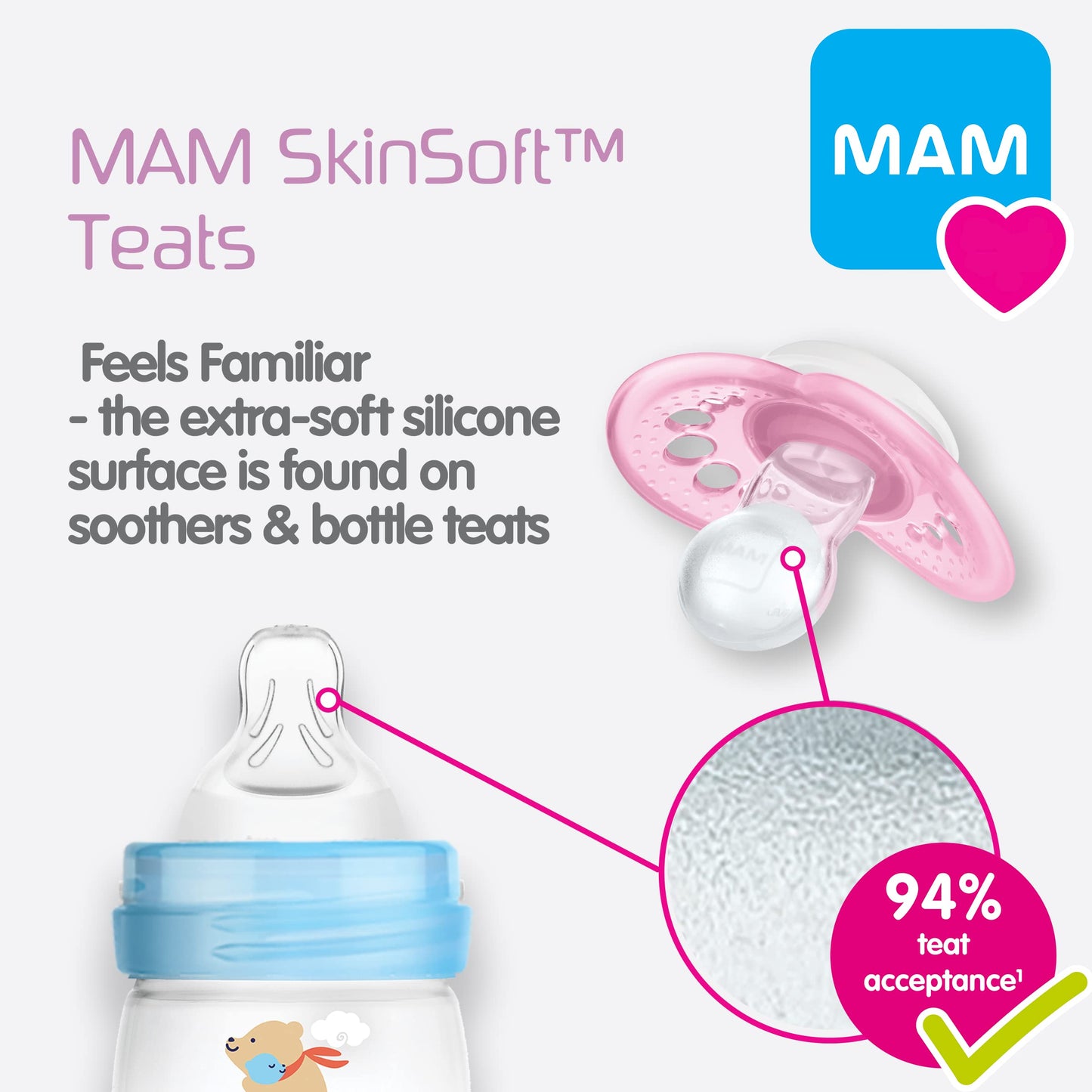 Mam Feel Good Glass Baby Bottle 170ml Unisex